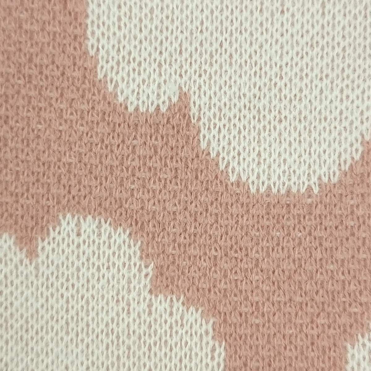 Floral Jacquard Acrylic Knit Fabric - FAB 1524 - 3.Pink