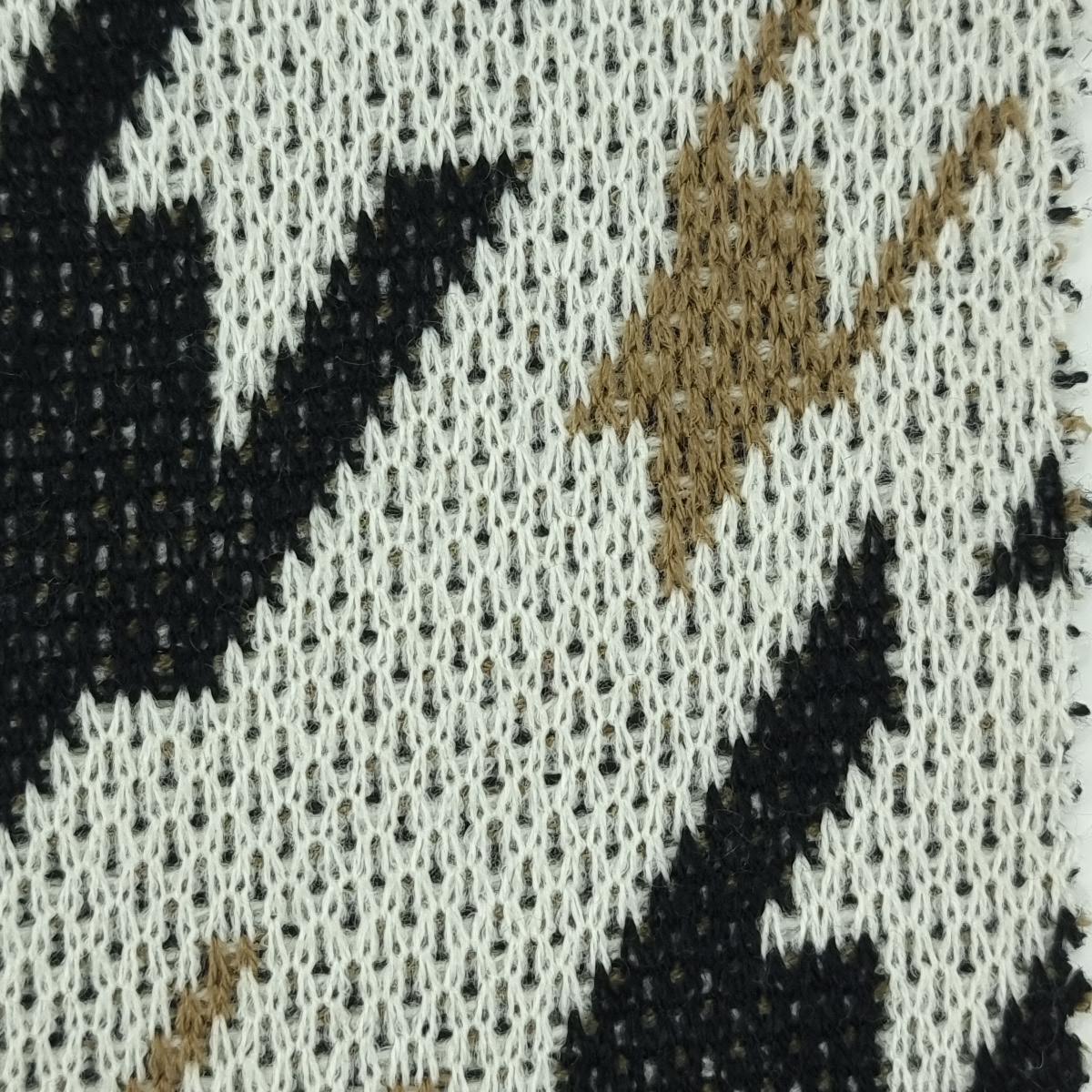 Houndstooth Jacquard Acrylic Knit Fabric - FAB 1514 - 3.Black