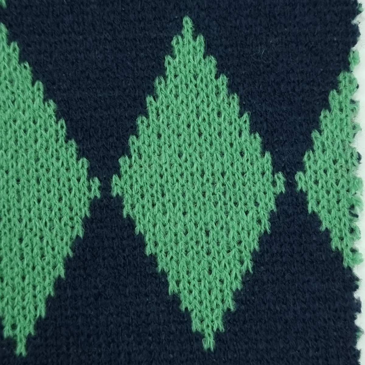 Diamond Jacquard Acrylic Knit Fabric - FAB 1523 - 4.Green