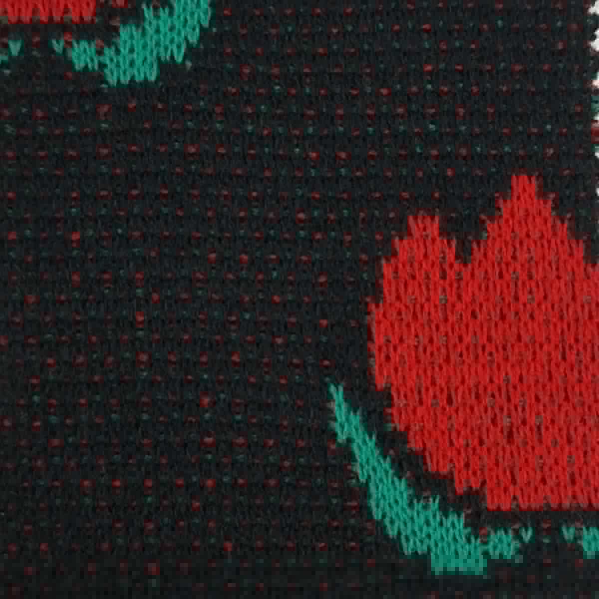Floral Jacquard Acrylic Knit Fabric - FAB 1517 - 4.Black