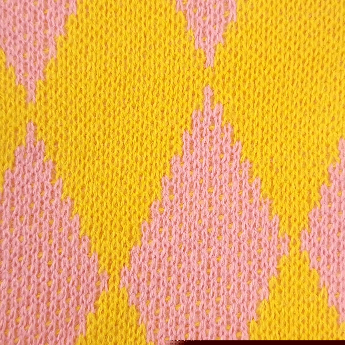 1.Blue-2.Green-3.Yellow-4.Pink-5.Black - Diamond Jacquard Acrylic Knit Fabric - FAB 1515