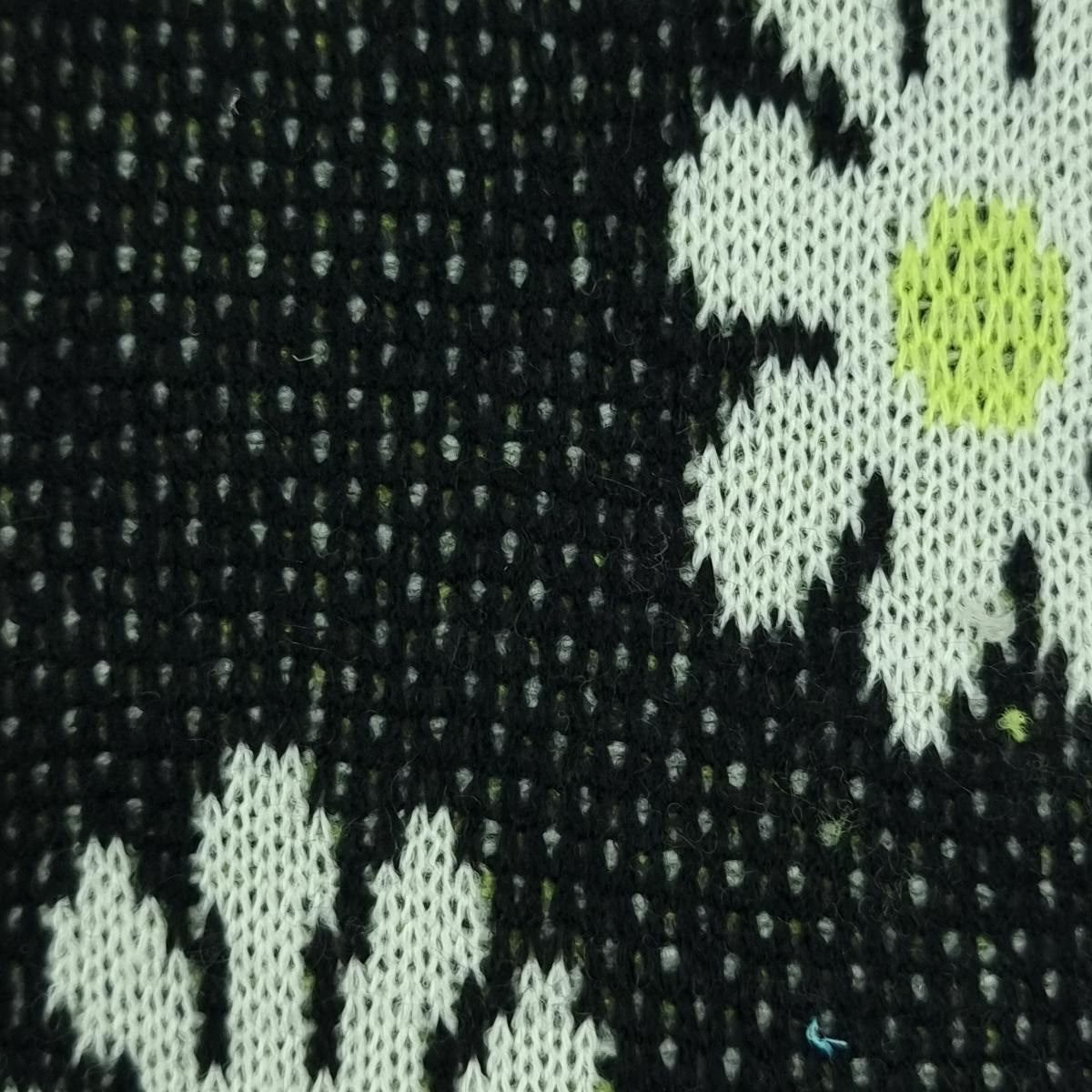 Floral Jacquard Acrylic Knit Fabric - FAB 1525 - 4.Black