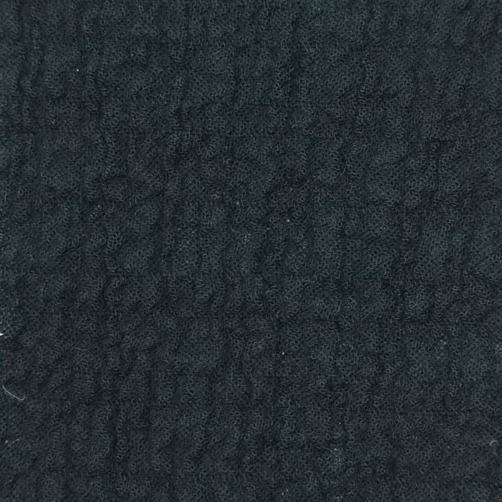 Solid Yoryu Pleated Cotton Spandex Woven Fabric - FAB 1534 - 6.Black