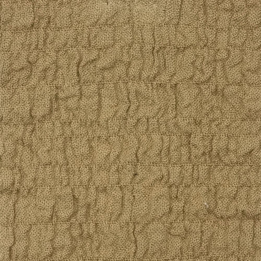 Solid Yoryu Pleated Cotton Spandex Woven Fabric - FAB 1534 - 7.Brown