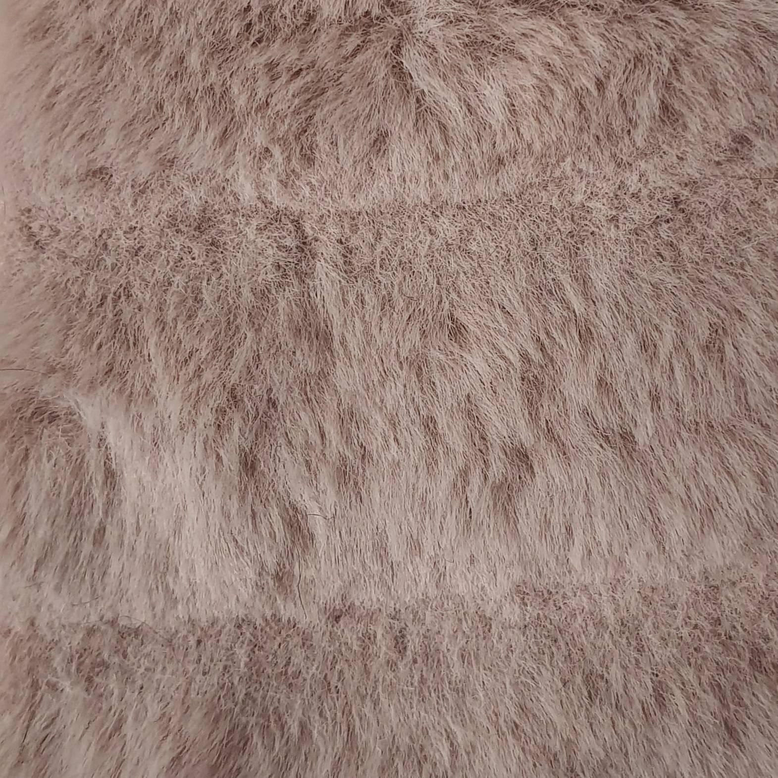 Weft Big Stripe Faux Fur Fabric - FAB 1098 - 1.Pink