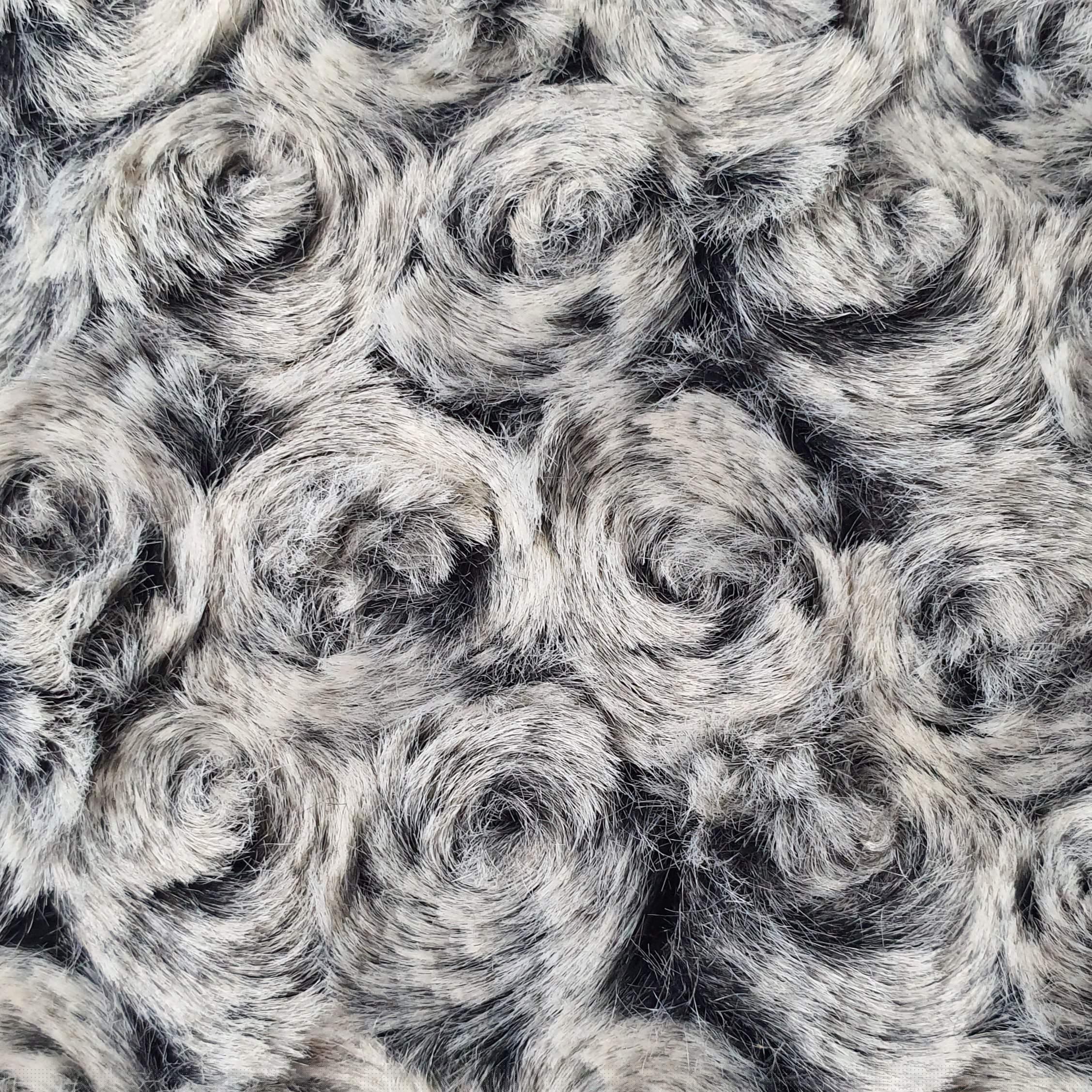 Snail Feature Faux Fur Fabric - FAB 1102 - 1.Black