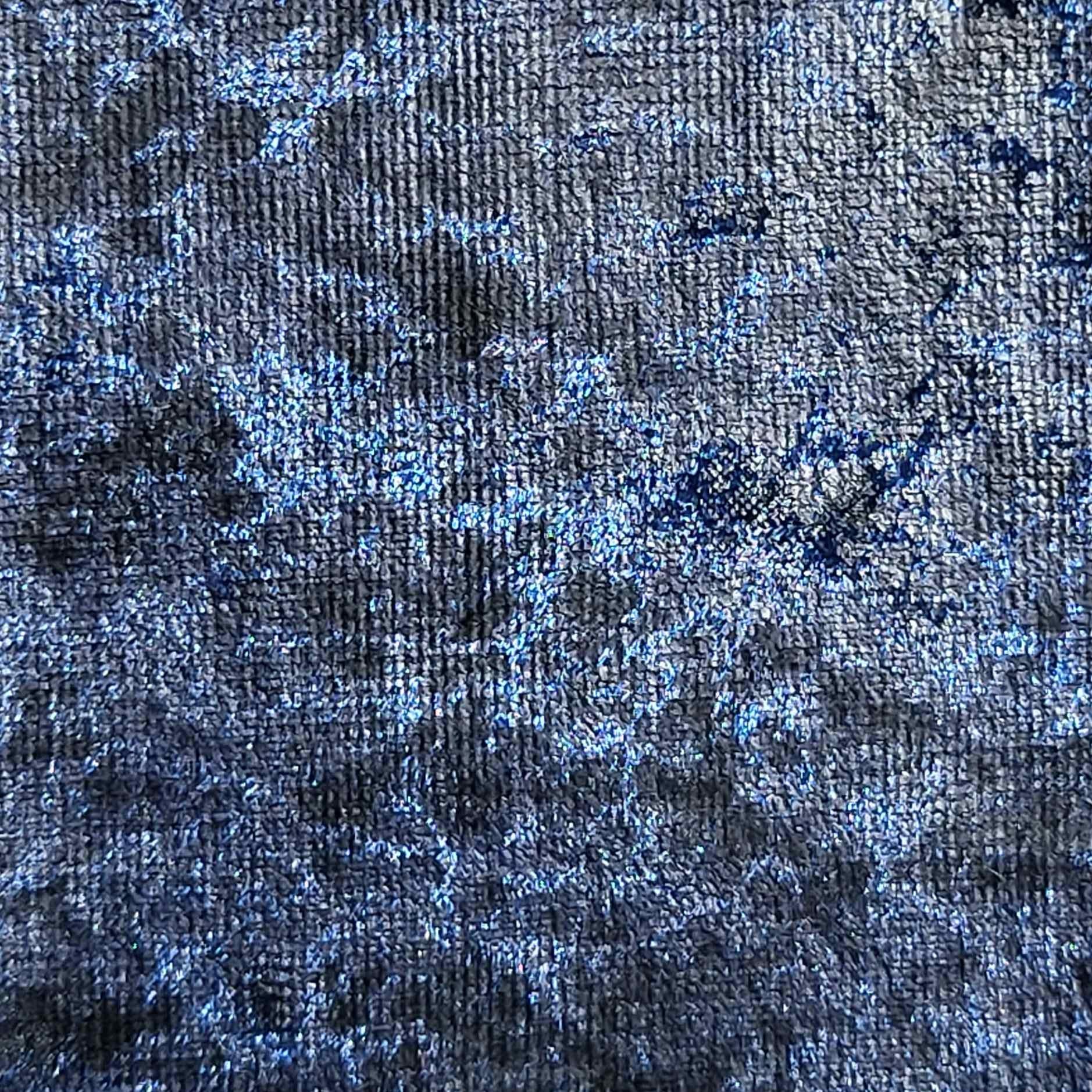 Poly Span Velvet Foil Fabric - FAB 1121 - 6.Navy