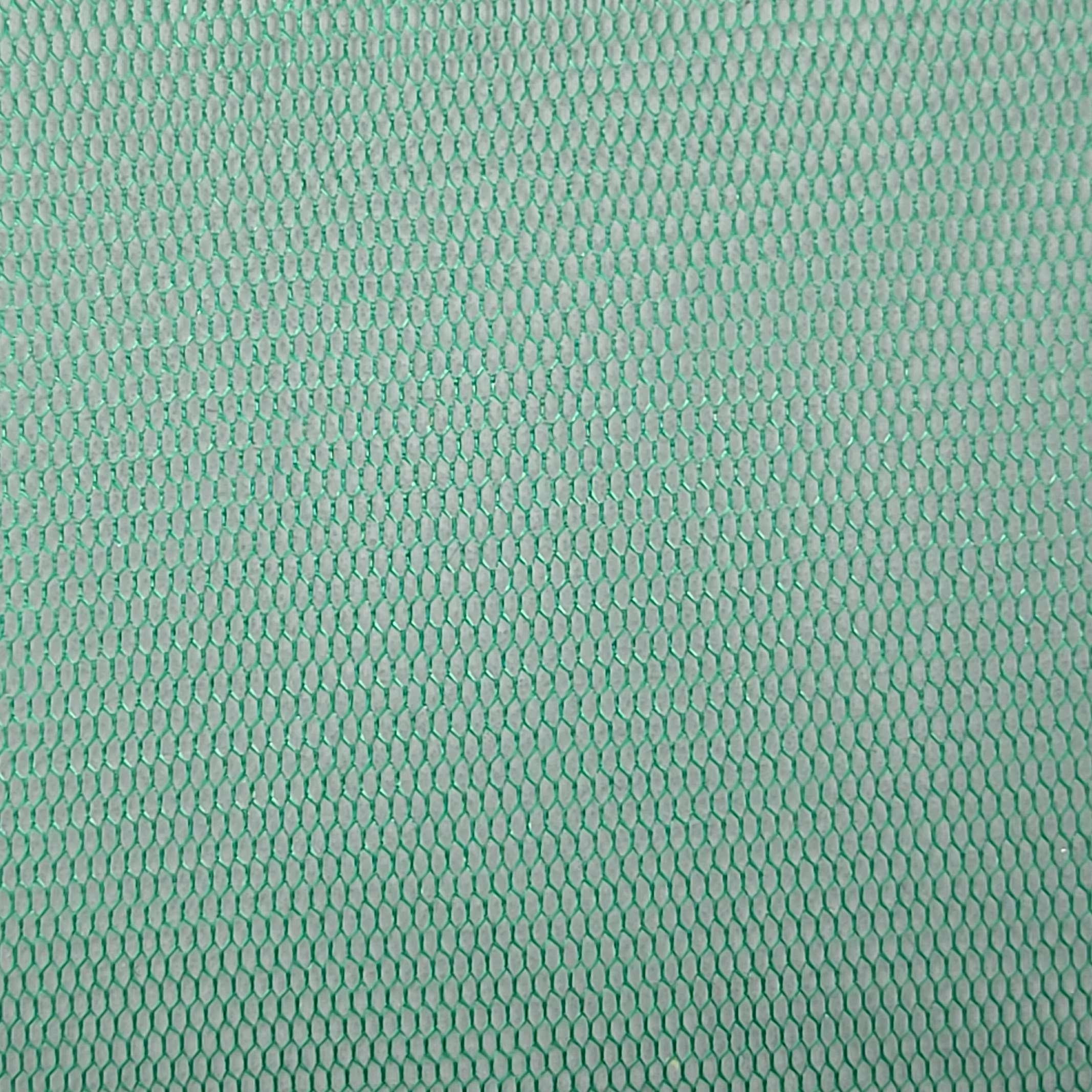 Hexagon Hard Poly Mesh Fabric - FAB 1141 - 15.Green