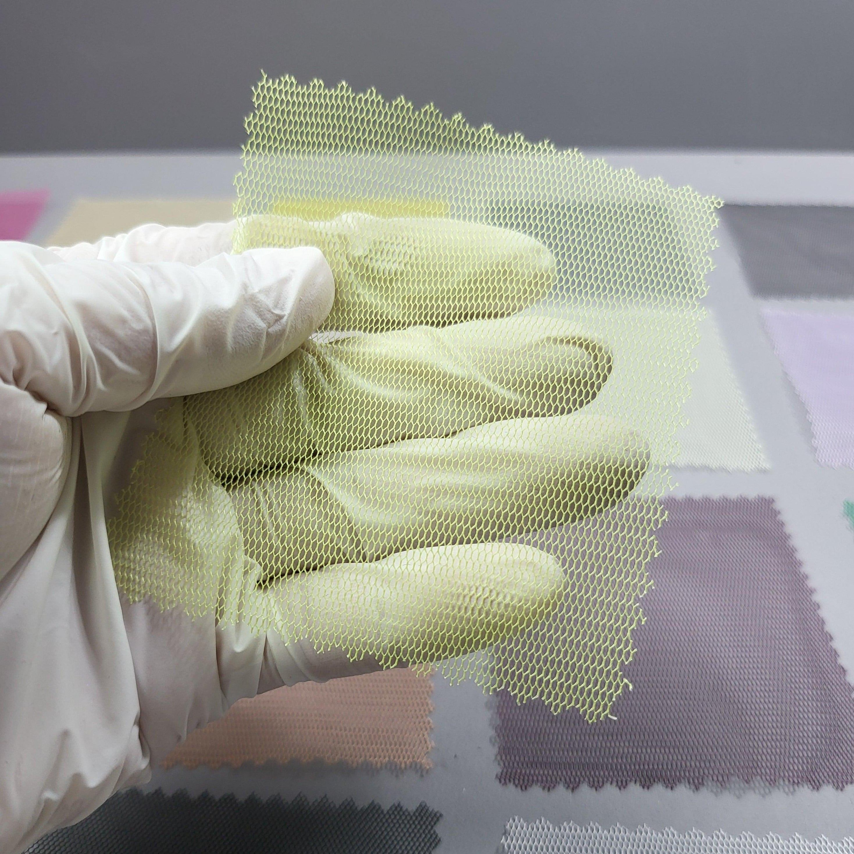 Hexagon Hard Poly Mesh Fabric - FAB 1141 -