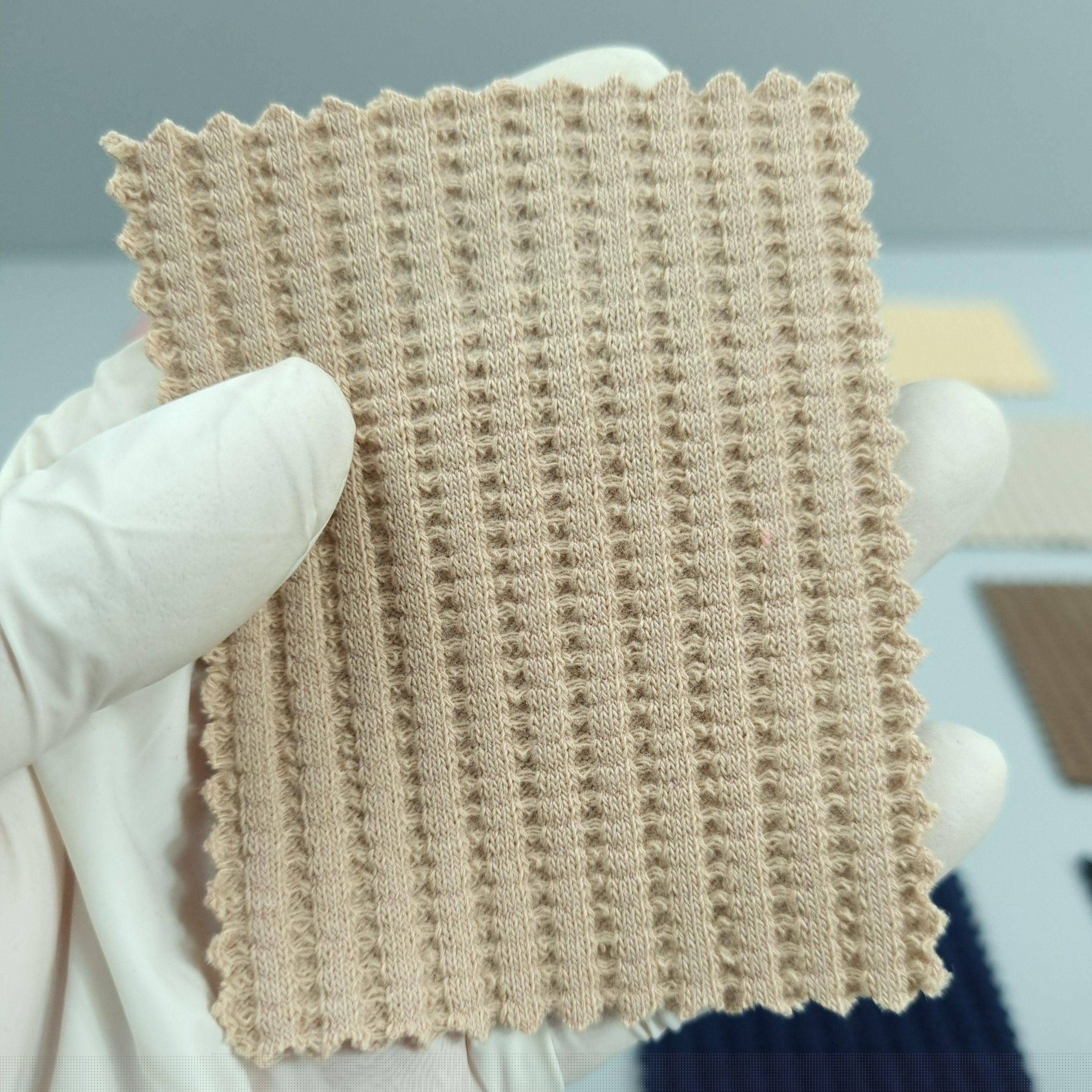 Waffle Cotton Polyester Spandex Woven Fabric - FAB 1163 -