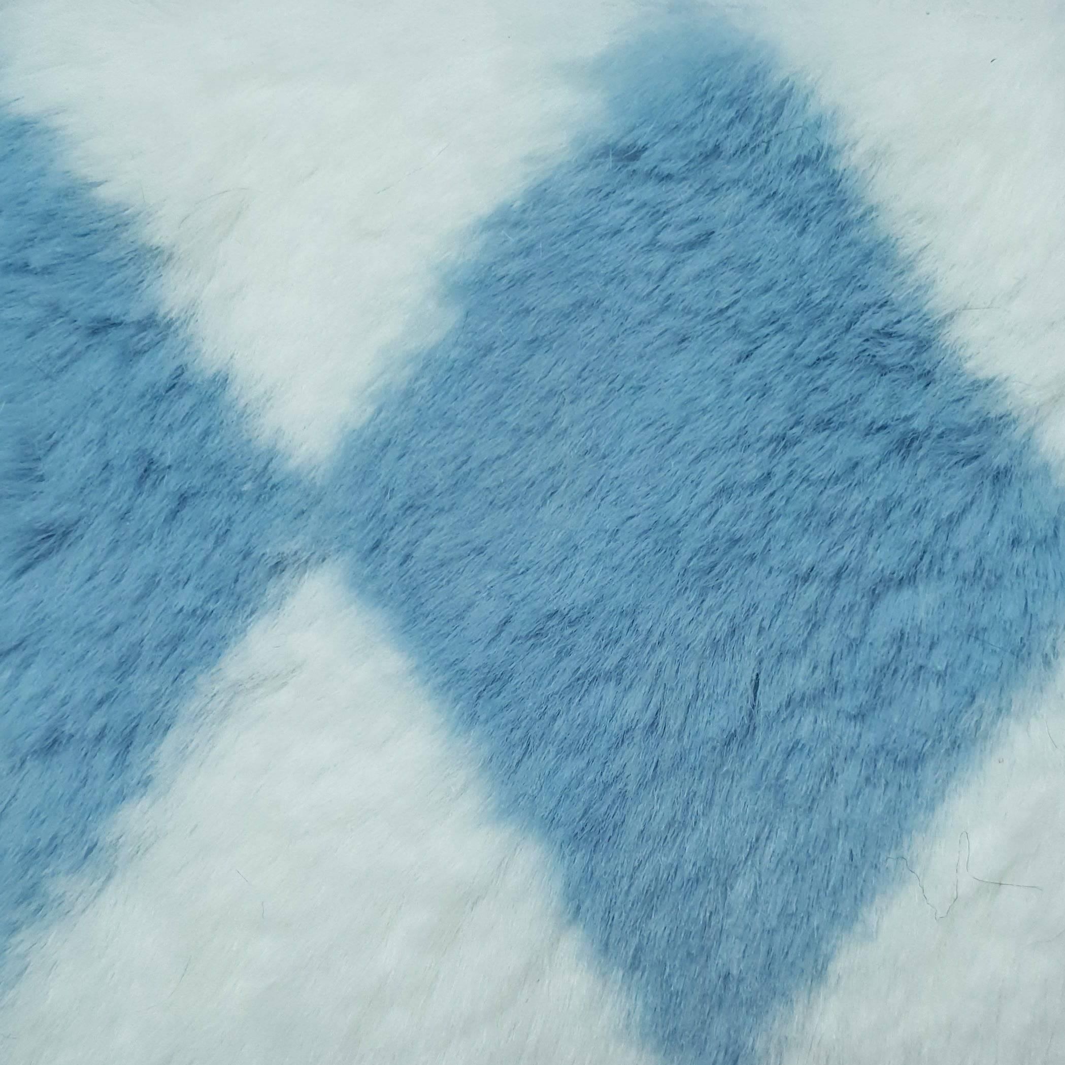 1.White/Stone-2.Punch/Black-3.White/Rose-4.White/Coffee-5.White/Lilac - Diamond Faux Fur Fabric - FAB 1197