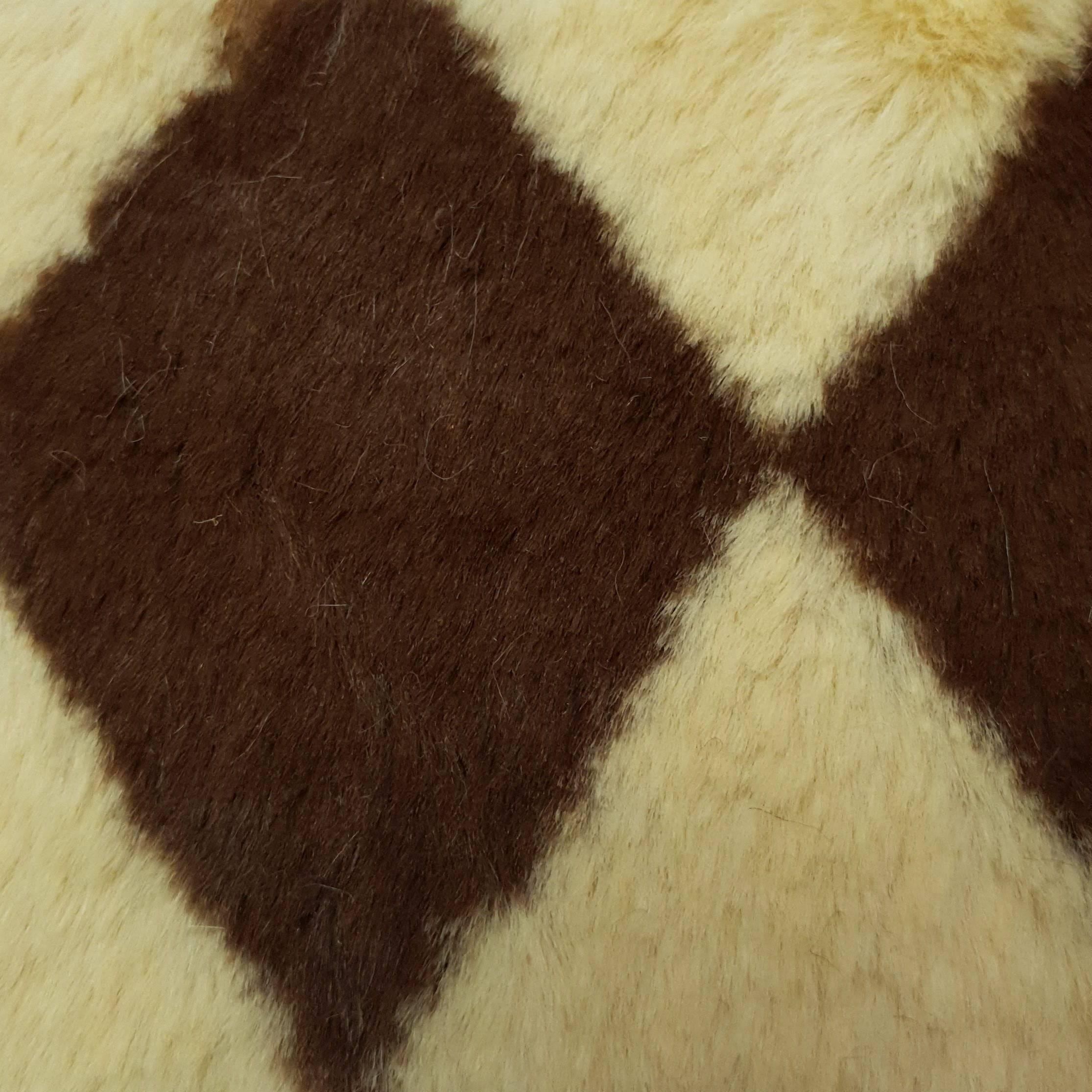 Diamond Faux Fur Fabric - FAB 1197 - 6.Sand Brown