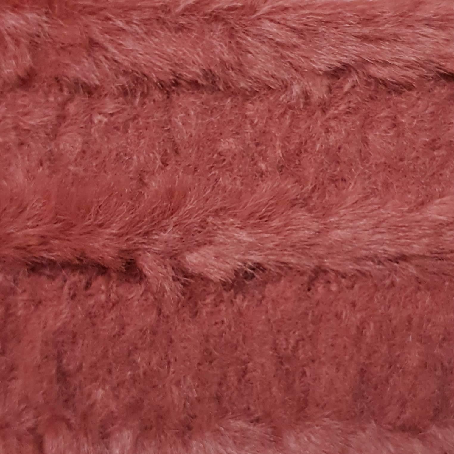 Embossing Faux Fur Fabric - FAB 1199 - 3.Rosewood