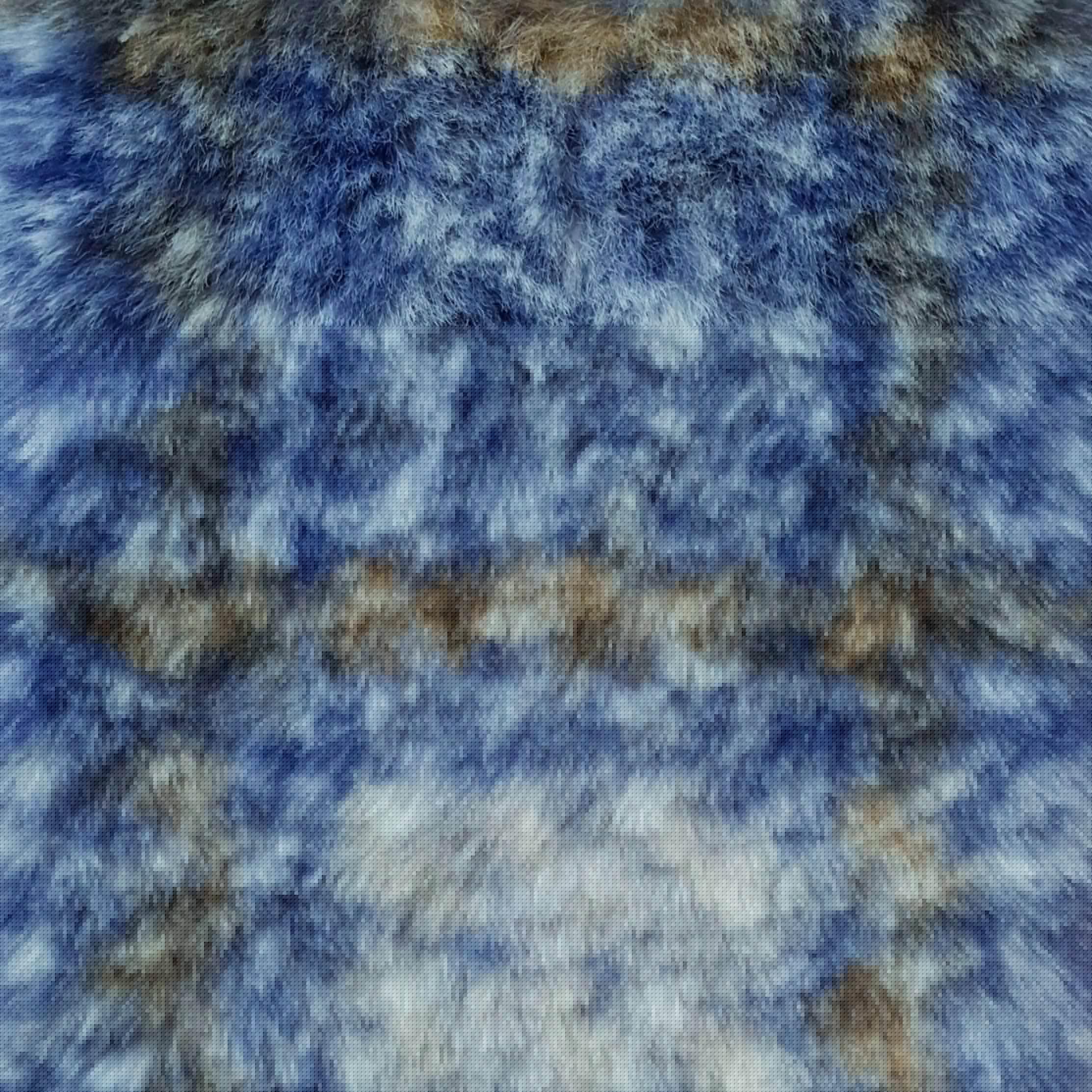 Vivid Check Faux Fur - FAB 1202 - 1.Lapis