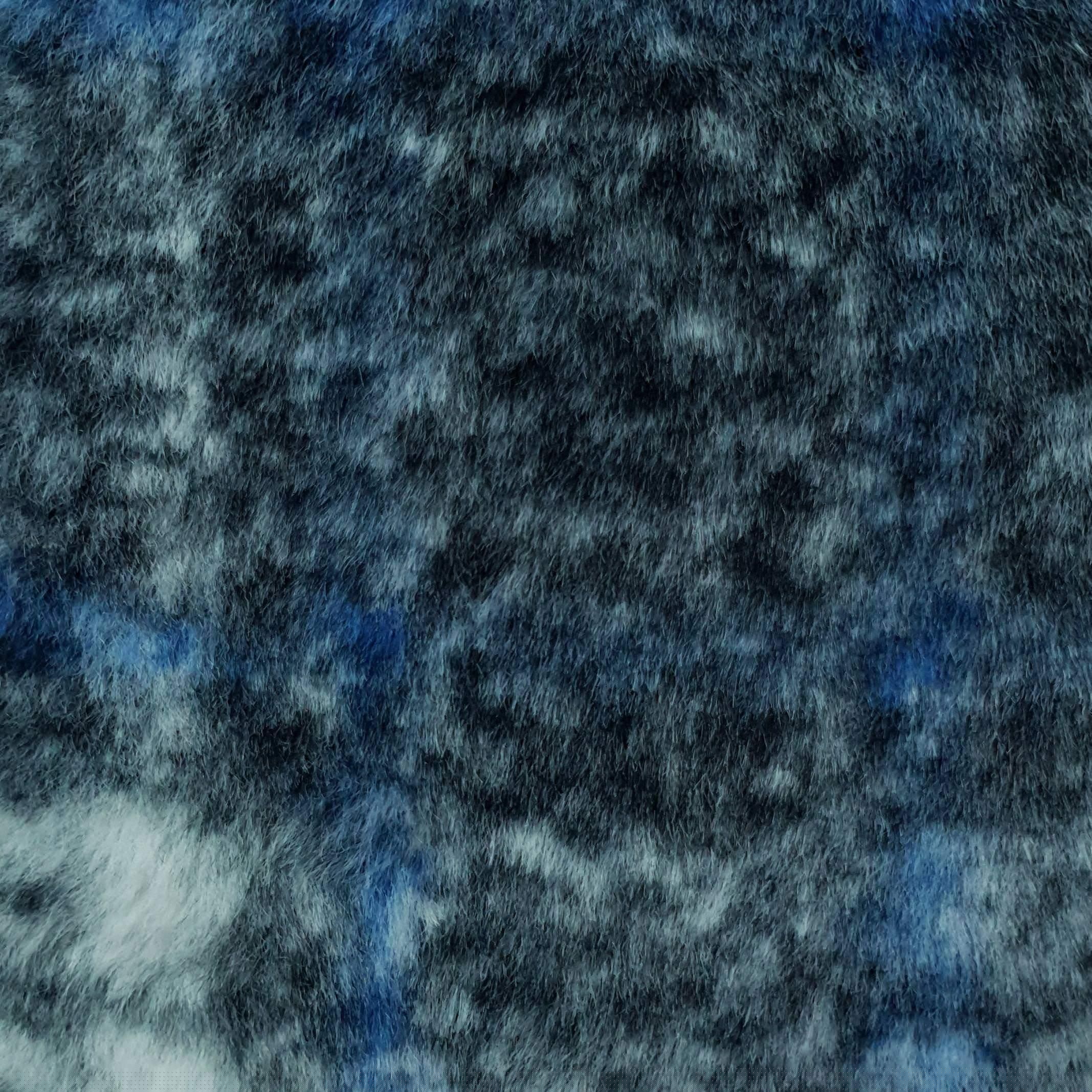 Vivid Check Faux Fur - FAB 1202 - 11.Charcoal