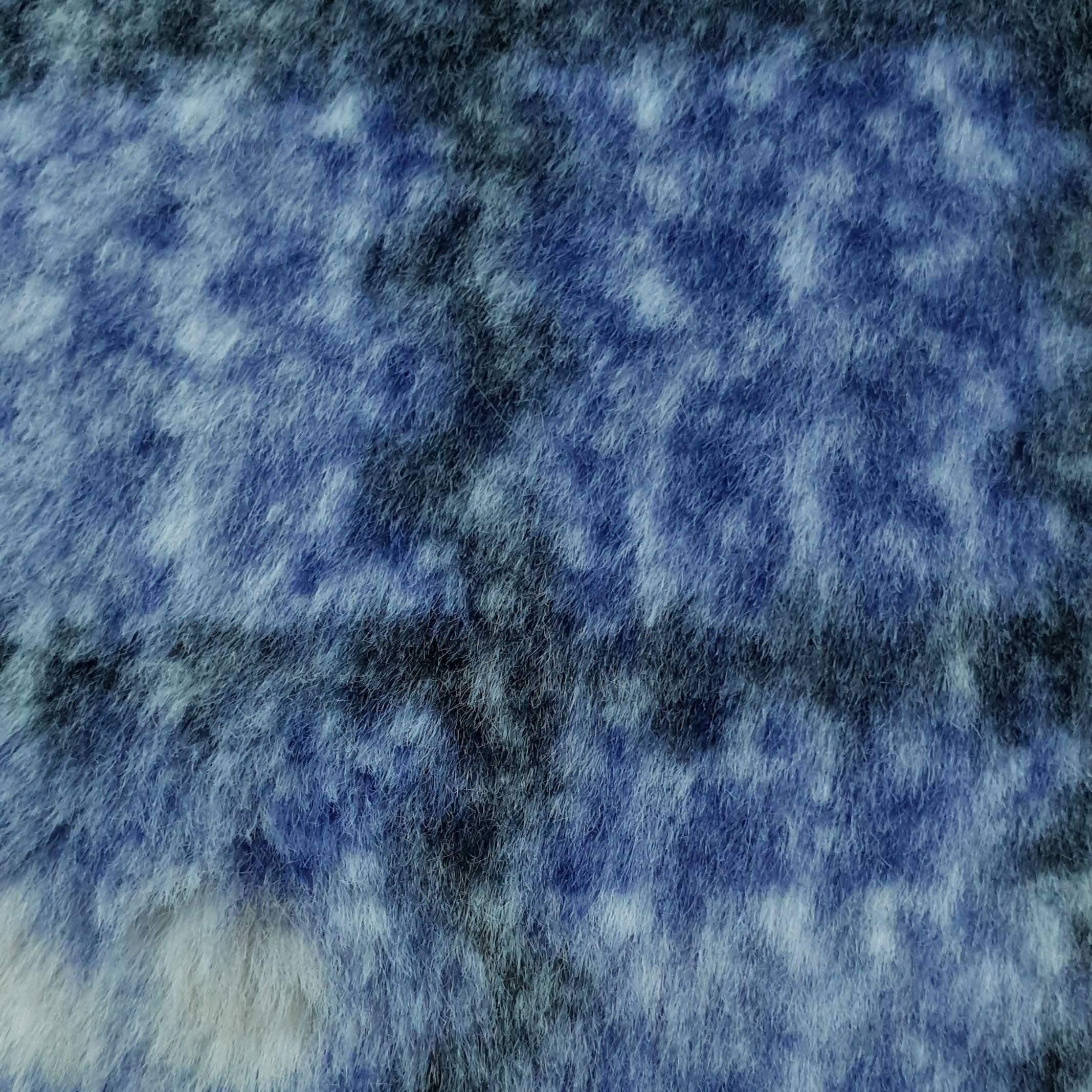 Vivid Check Faux Fur - FAB 1202 - 15.Cobalt