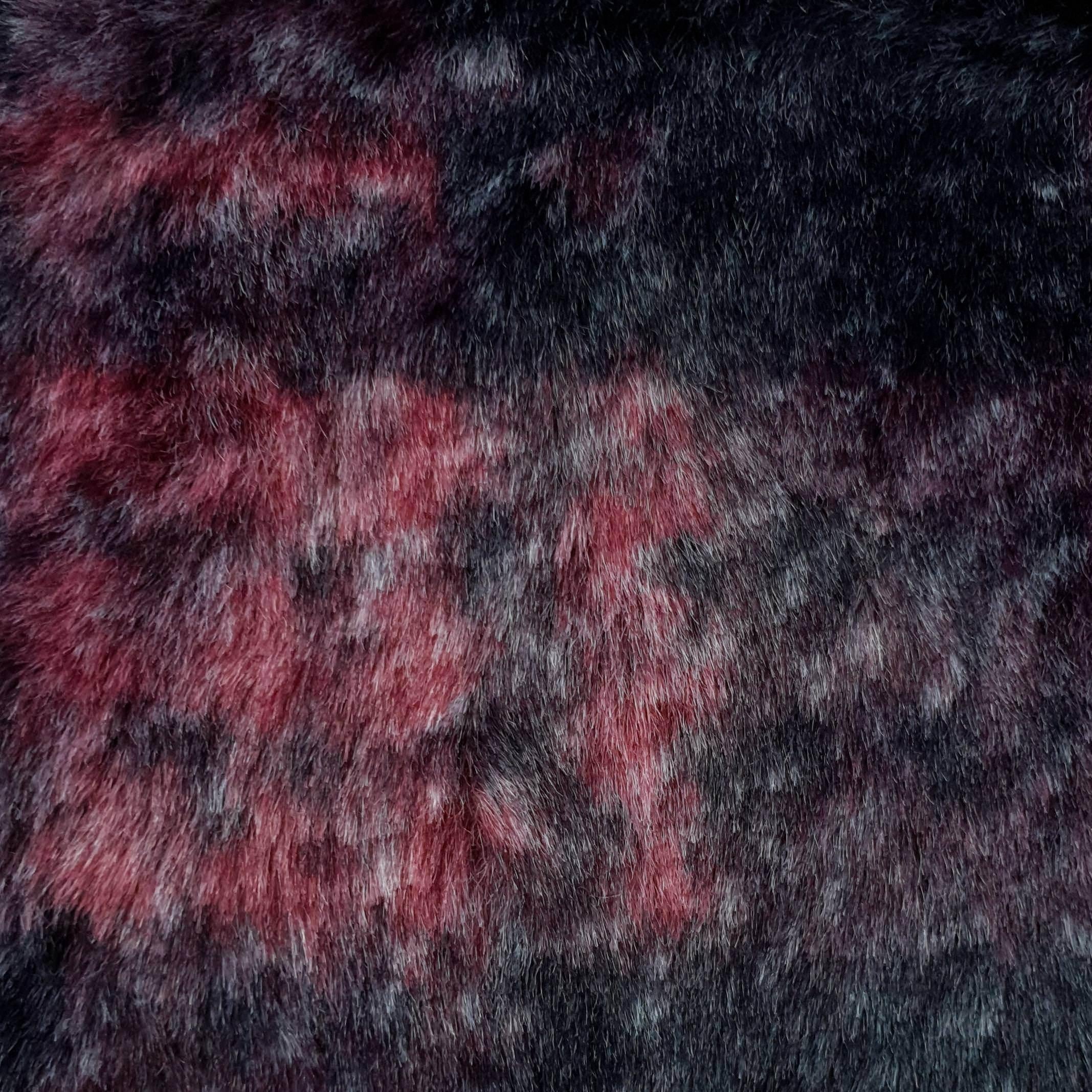 Vivid Check Faux Fur - FAB 1202 - 17.Black