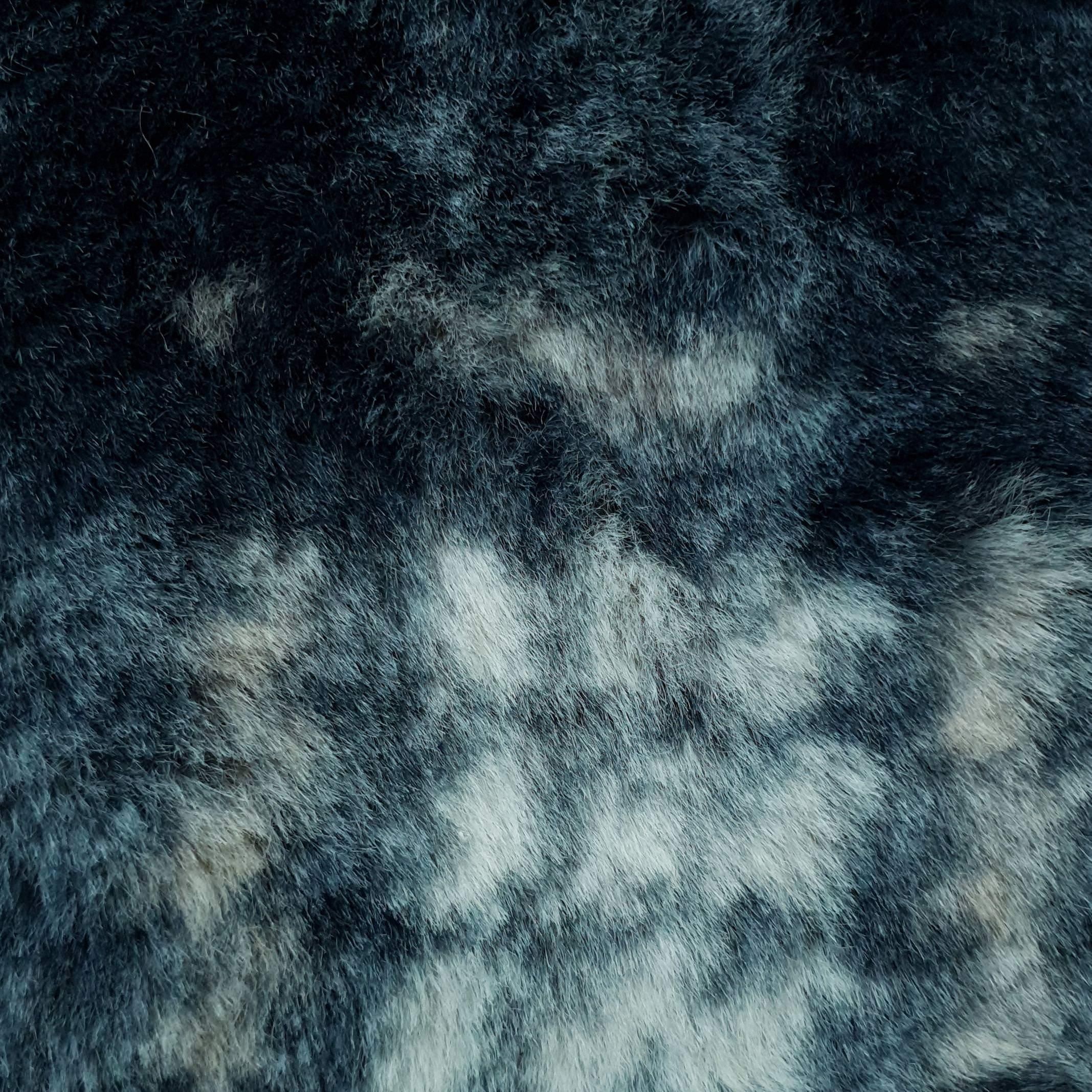 Vivid Check Faux Fur - FAB 1202 - 18.Denim