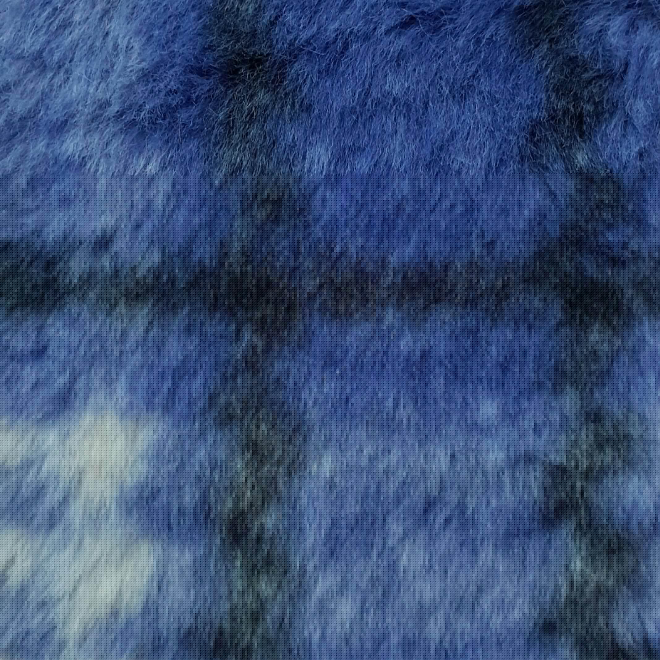 Vivid Check Faux Fur - FAB 1202 - 20.Lapis