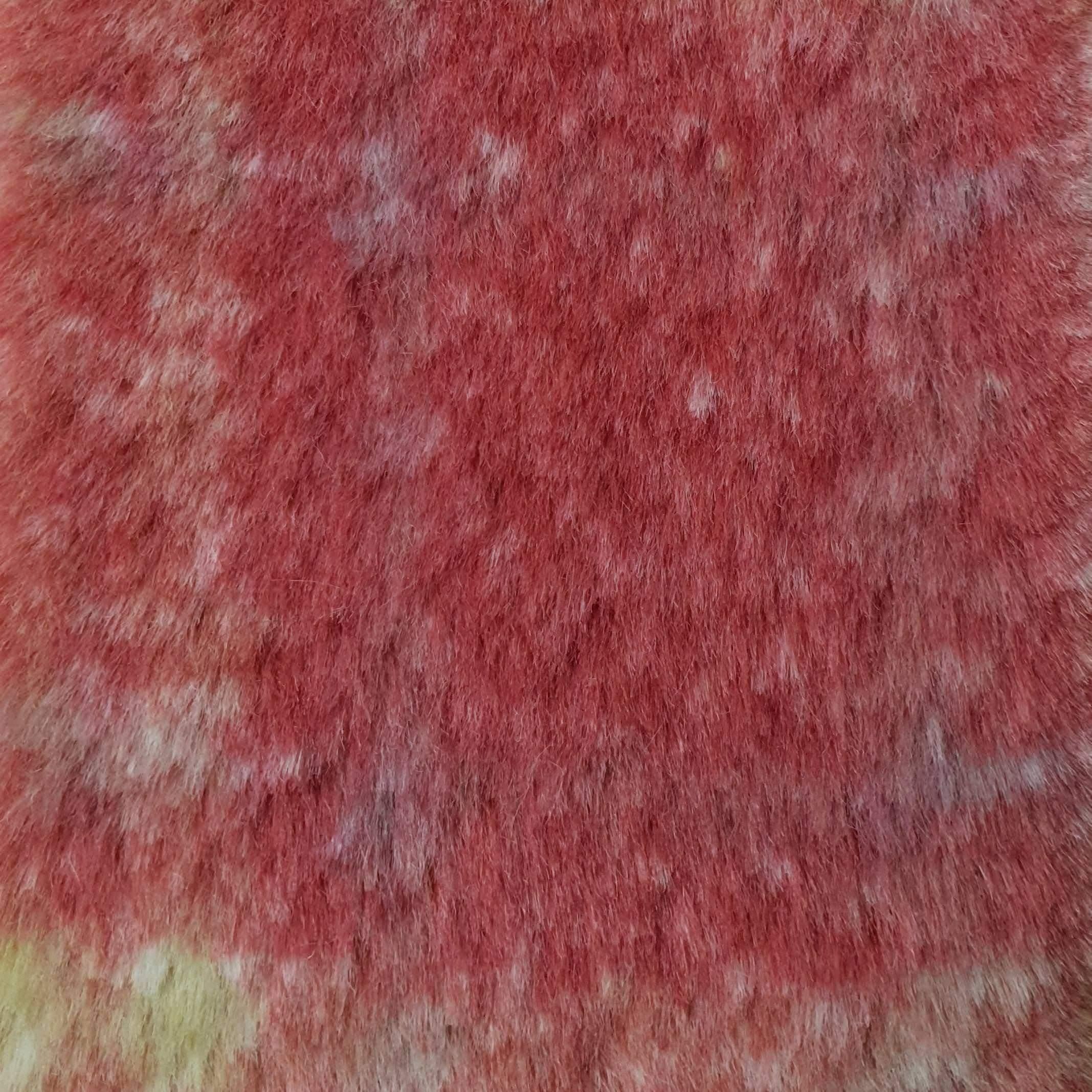 Vivid Check Faux Fur - FAB 1202 - 4.Rouge