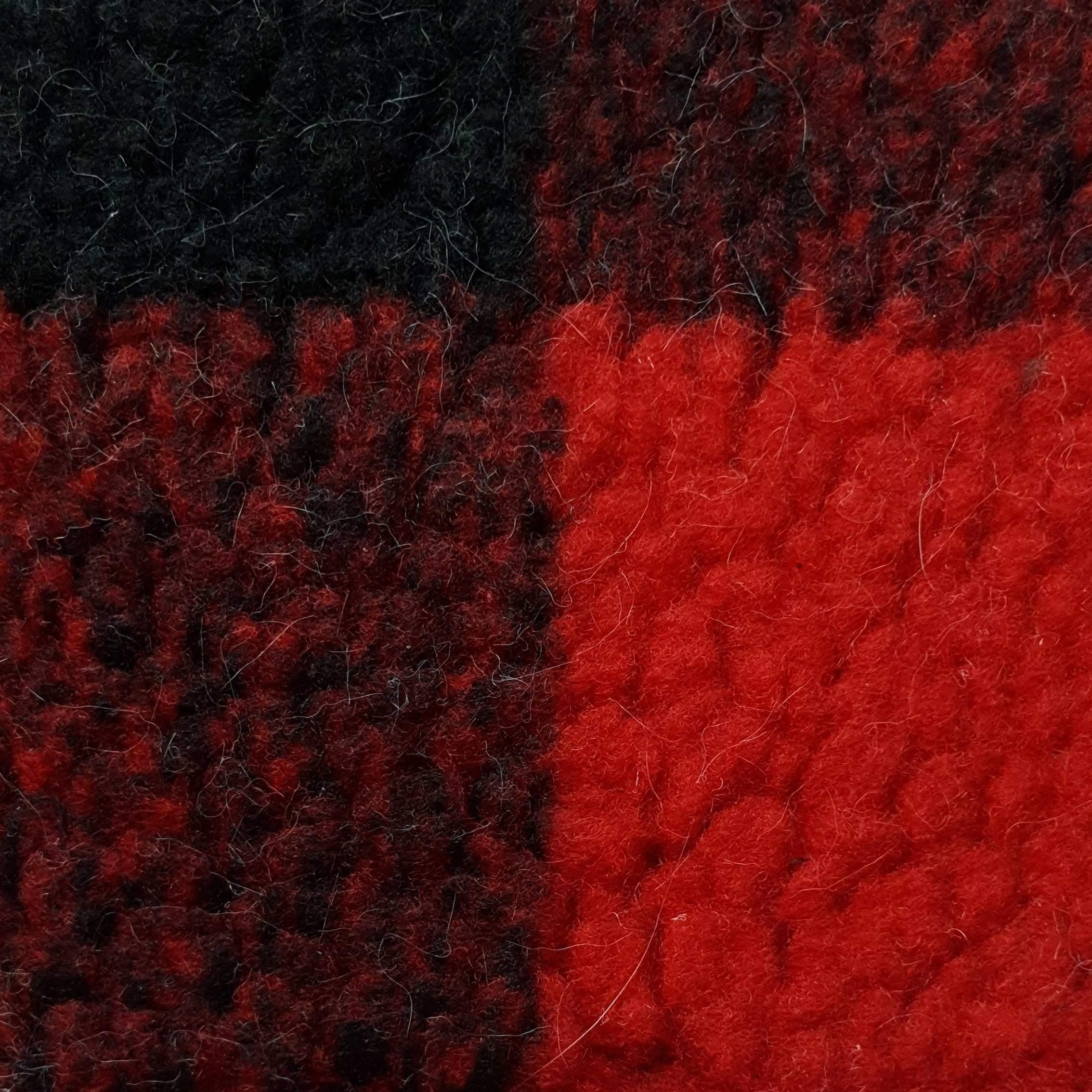 1.Orange-2.Cobalt-3.Cherry-4.Cerulean/Black-5.Juniper - Check Faux Fur - FAB 1203