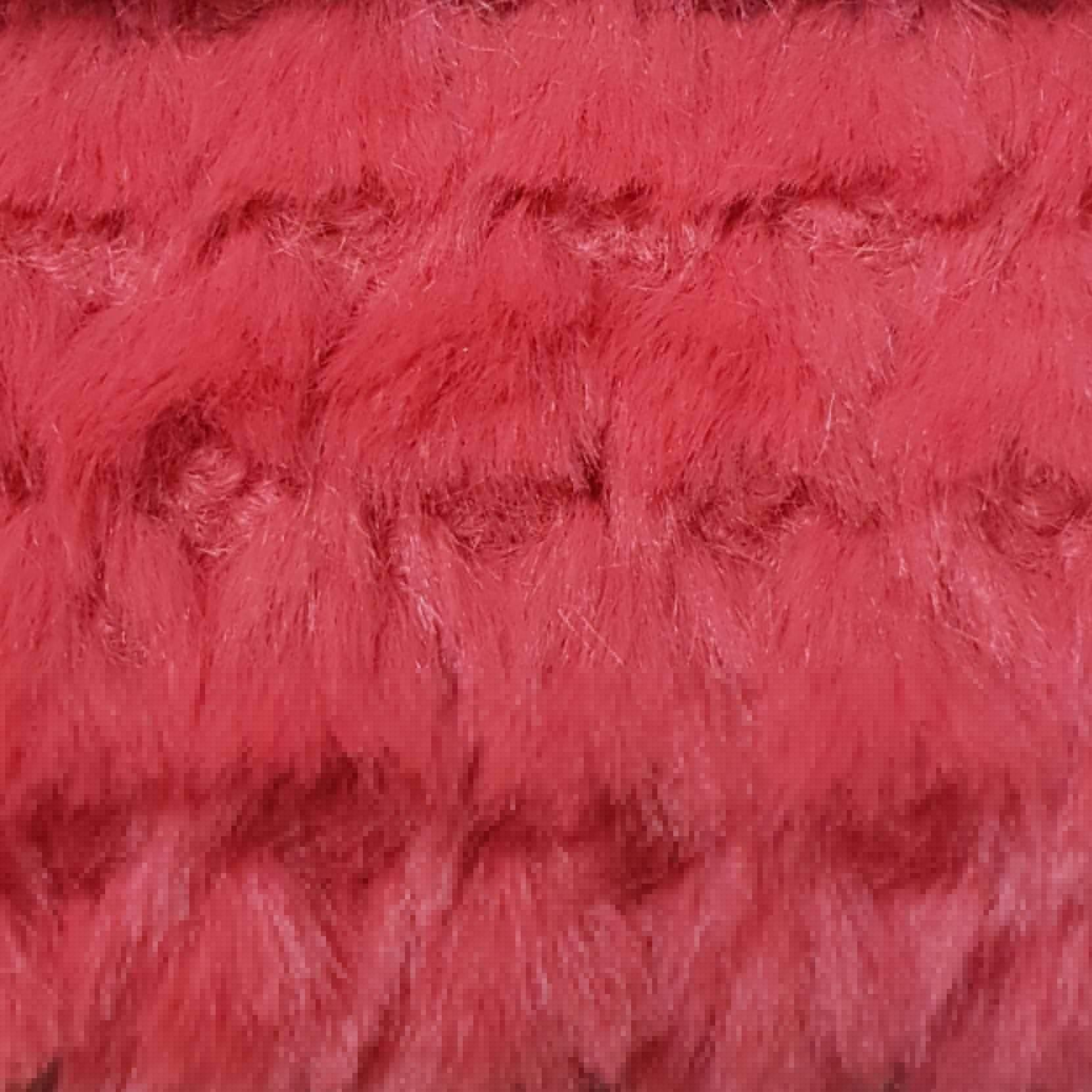 Texture Faux Fur Poly Fabric - FAB 1209 - 4.Scarlet