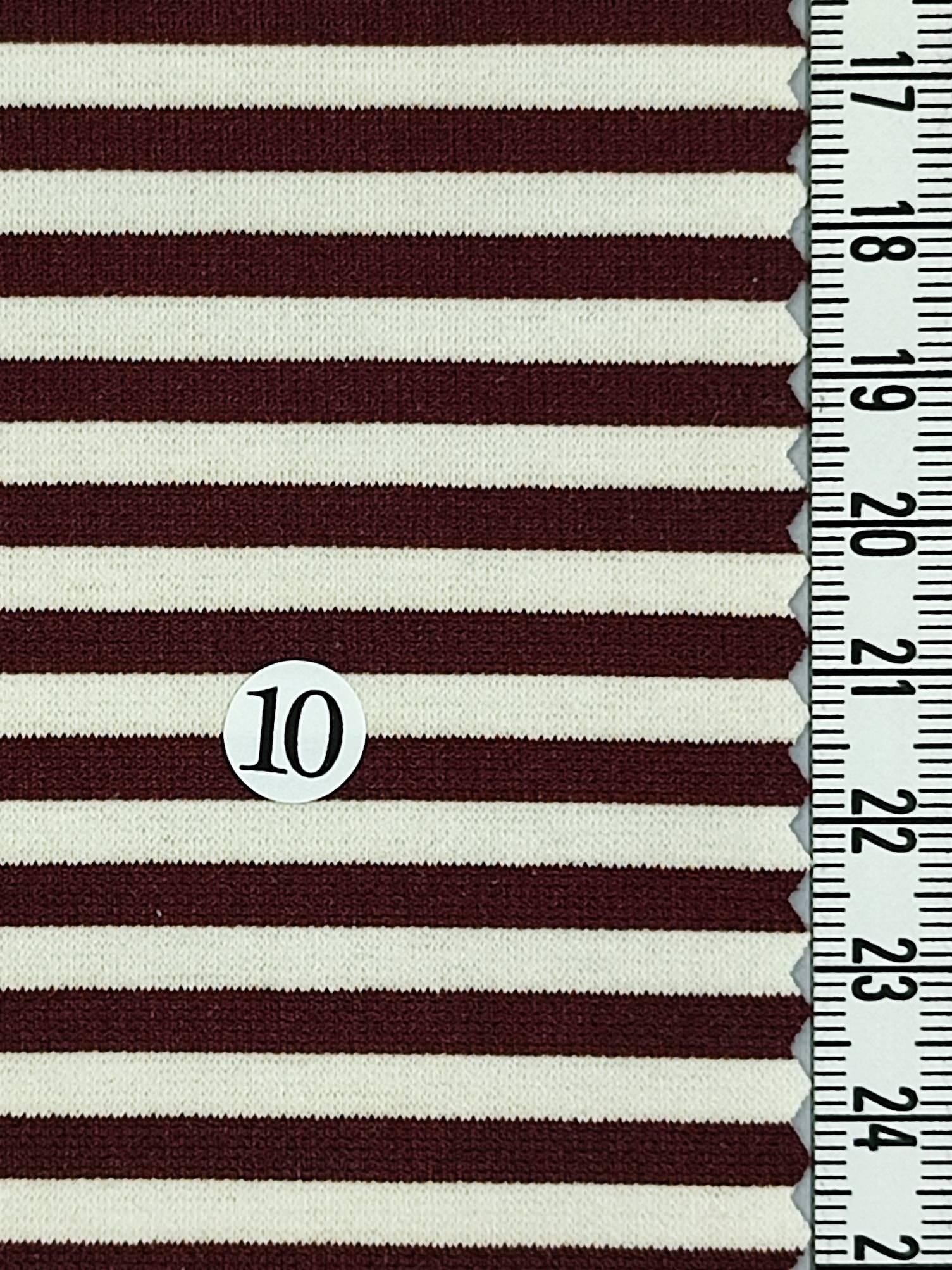 10.Brown-11.Bistre-12.Pink-1.Slate Grey-2.Mandalay Bay - 5mm Stripe C/T/S Knit - FAB 1256