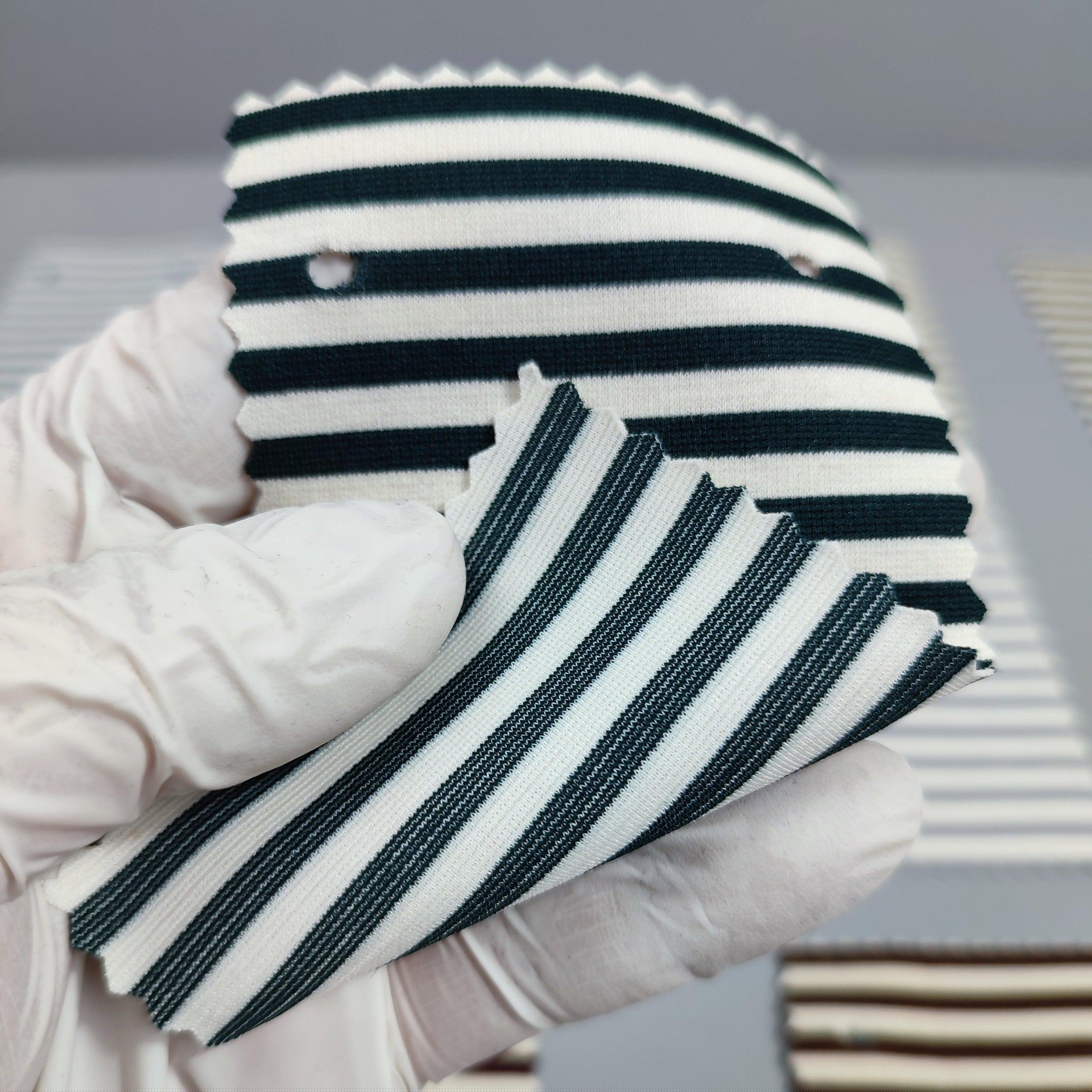 10.Brown-11.Bistre-12.Pink-1.Slate Grey-2.Mandalay Bay - 5mm Stripe C/T/S Knit - FAB 1256