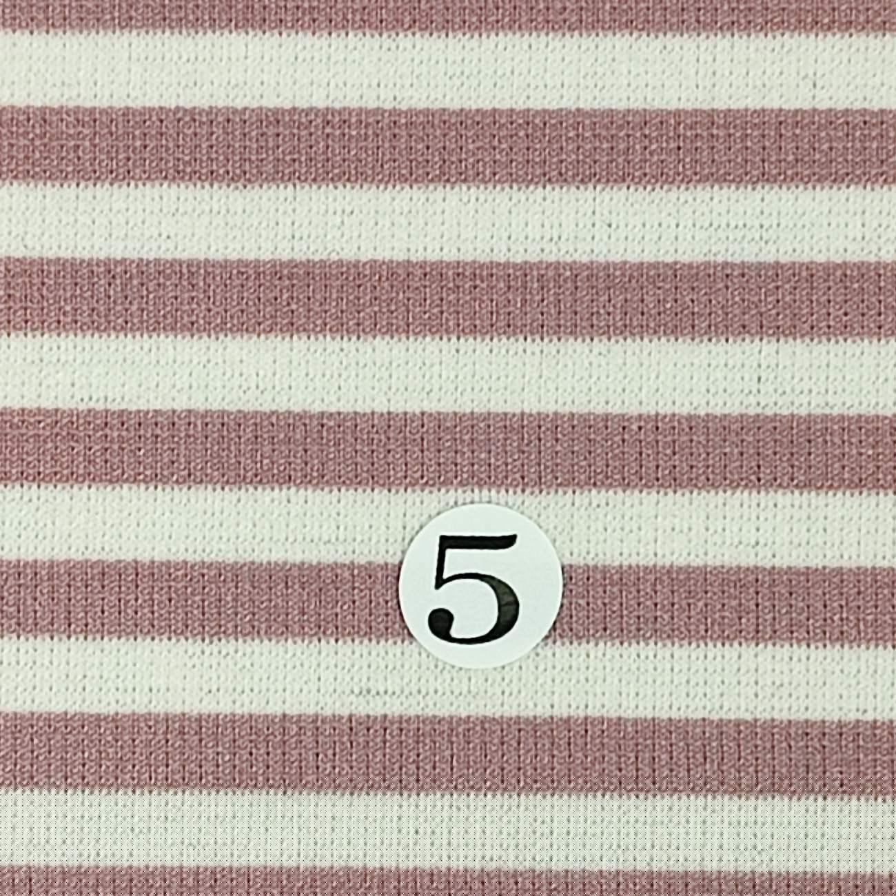 10.Brown-11.Bistre-12.Pink-1.Slate Grey-2.Mandalay Bay - 5mm Stripe C/T/S Knit - FAB 1256