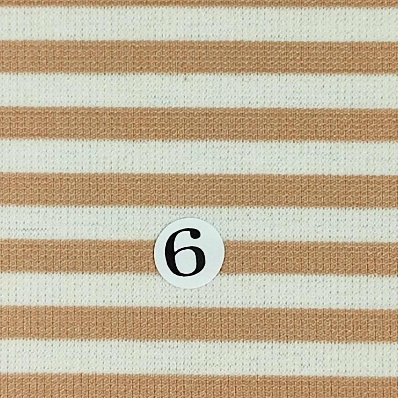 10.Brown-11.Bistre-12.Pink-1.Slate Grey-2.Mandalay Bay - 5mm Stripe C/T/S Knit - FAB 1256