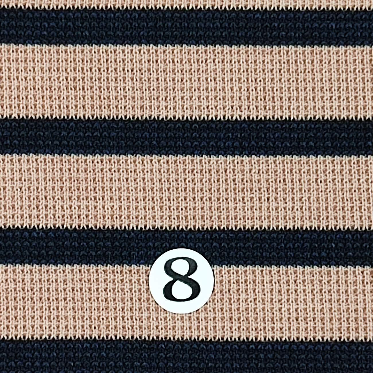 1.Navy-2.Black-3.Ivory-4.Ivory-5.Grey - 10mm Stripe T/R/S Knit - FAB 1258