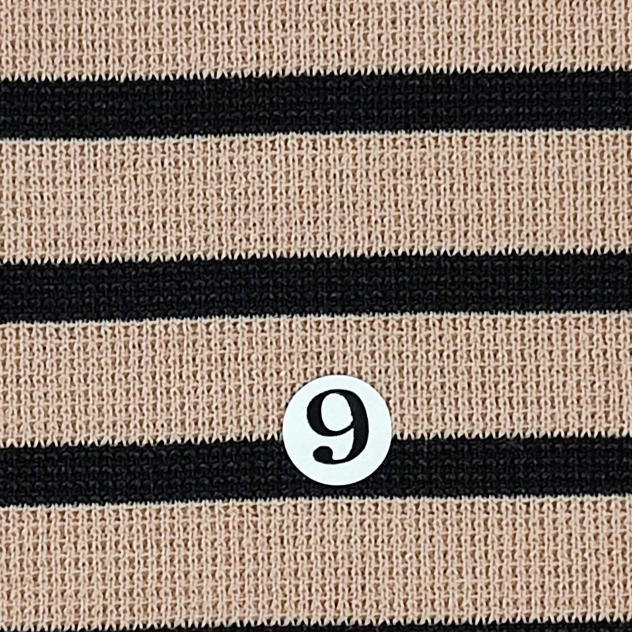 1.Navy-2.Black-3.Ivory-4.Ivory-5.Grey - 10mm Stripe T/R/S Knit - FAB 1258