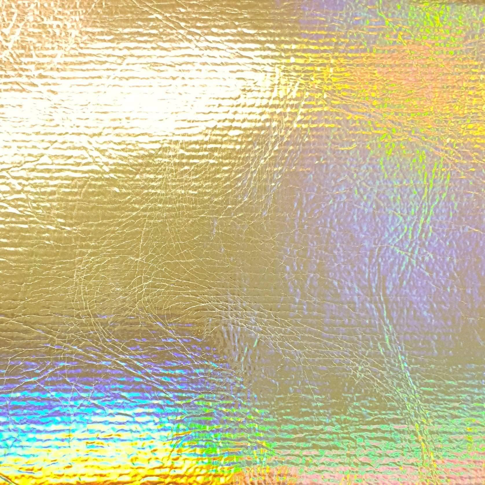Hologram Wet PU Rayon Fabric - FAB 1299 - 4.Gold