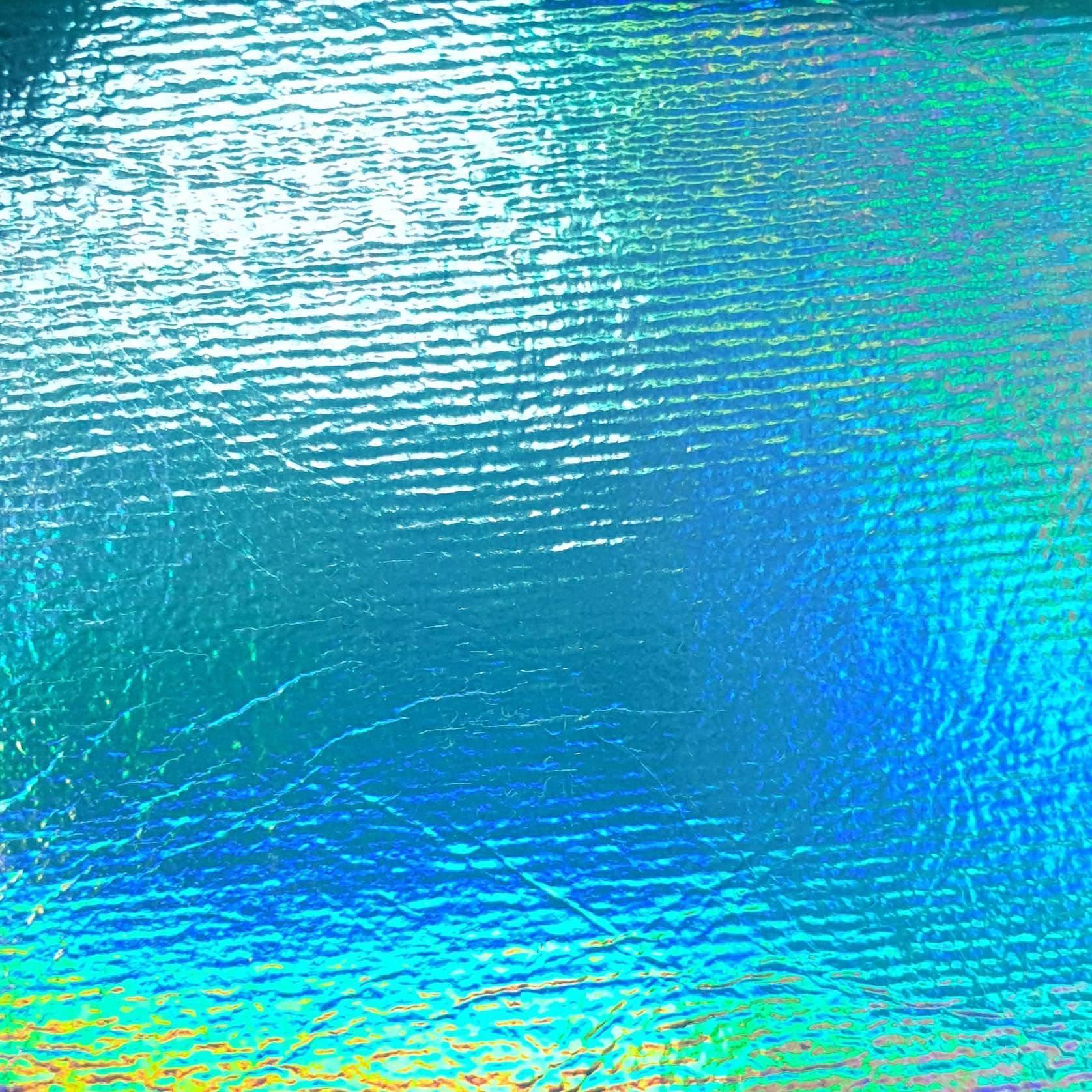Hologram Wet PU Rayon Fabric - FAB 1299 - 9.Turquoise