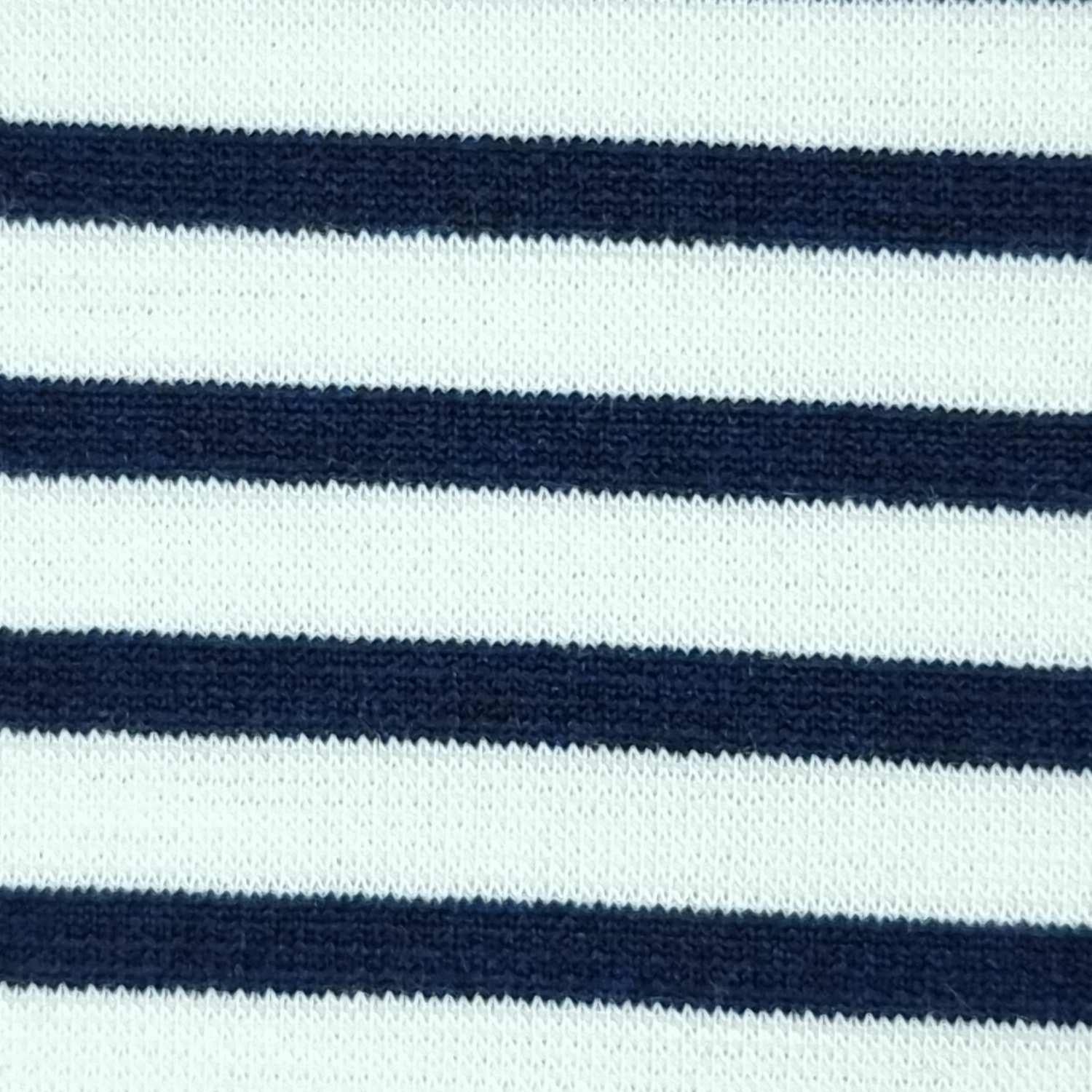 1.Navy-2.Black-3.Navy-4.Black-5.N/A - 8mm Ponte Roma Stripe Polyester Acrylic Spandex Knit Fabric - FAB 1405