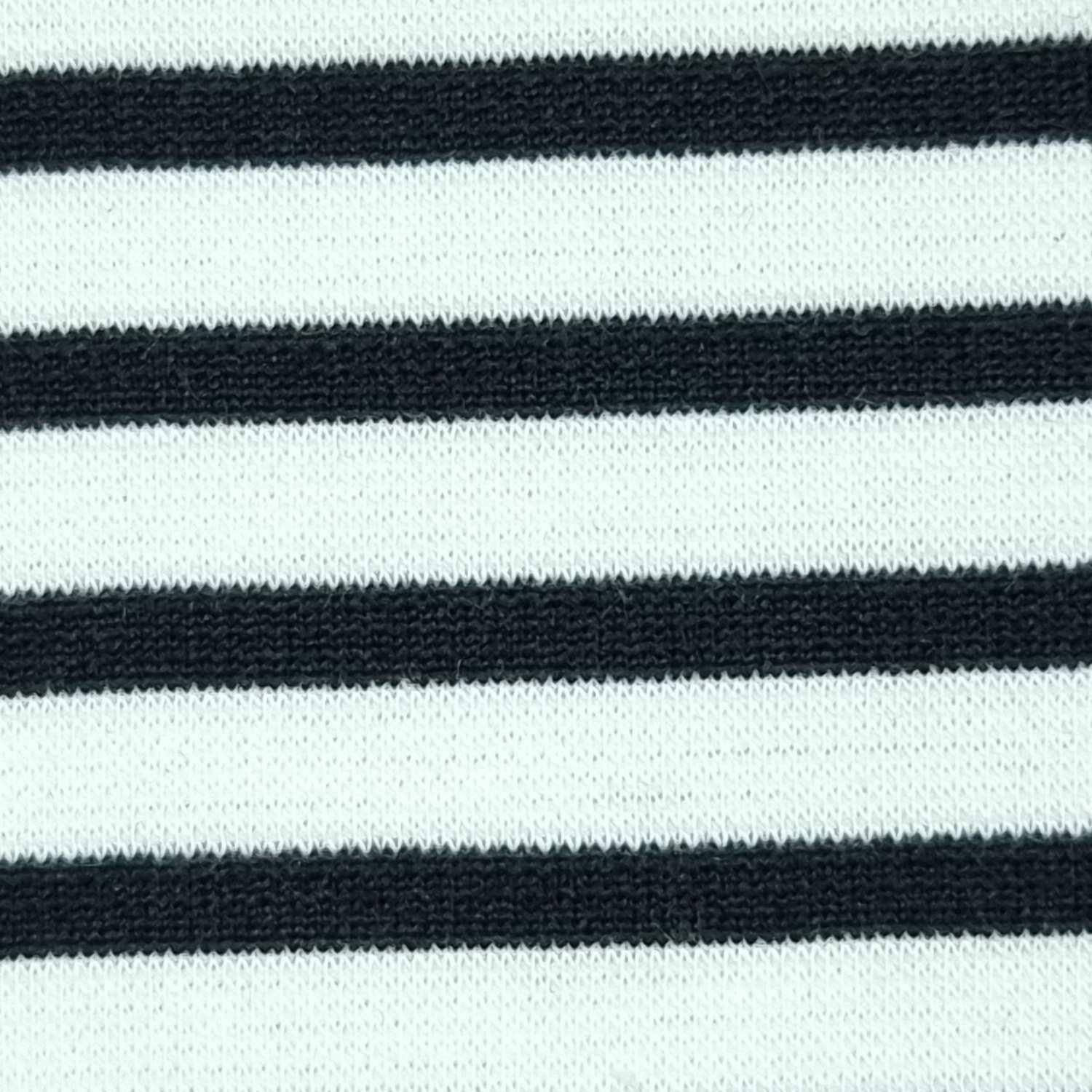 1.Navy-2.Black-3.Navy-4.Black-5.N/A - 8mm Ponte Roma Stripe Polyester Acrylic Spandex Knit Fabric - FAB 1405