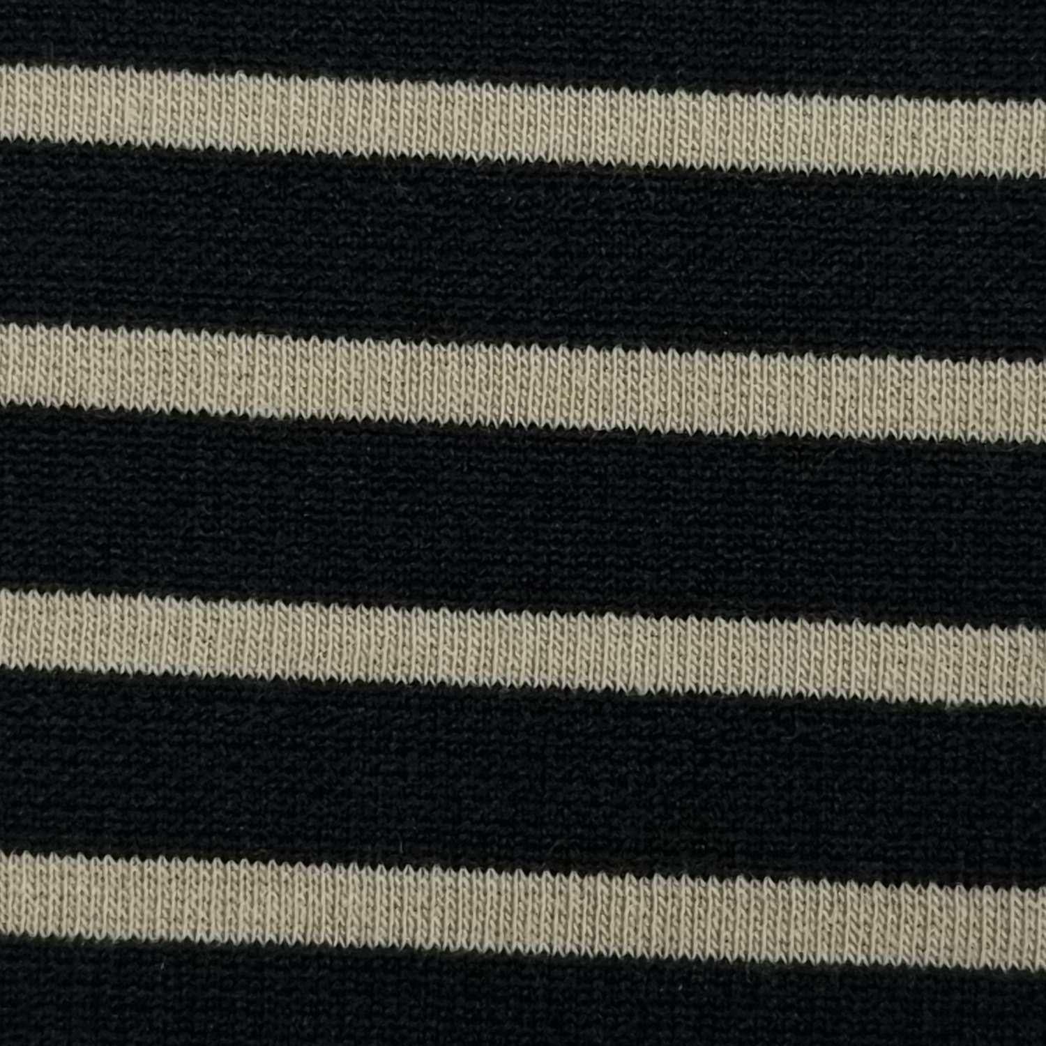 1.Navy-2.Black-3.Navy-4.Black-5.N/A - 8mm Ponte Roma Stripe Polyester Acrylic Spandex Knit Fabric - FAB 1405
