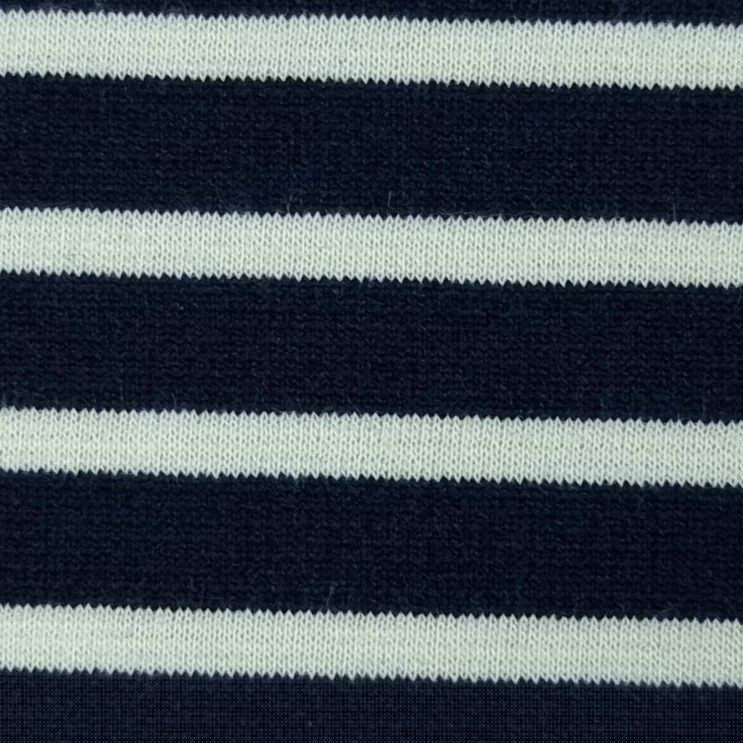 1.Navy-2.Black-3.Navy-4.Black-5.N/A - 8mm Ponte Roma Stripe Polyester Acrylic Spandex Knit Fabric - FAB 1405