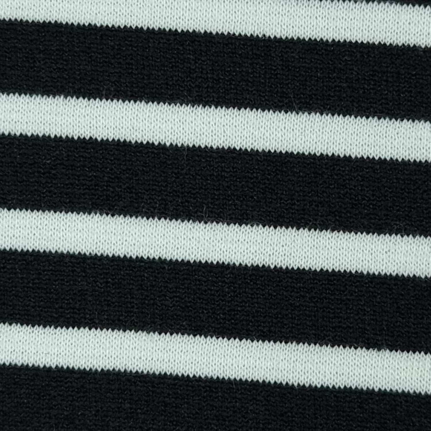 1.Navy-2.Black-3.Navy-4.Black-5.N/A - 8mm Ponte Roma Stripe Polyester Acrylic Spandex Knit Fabric - FAB 1405