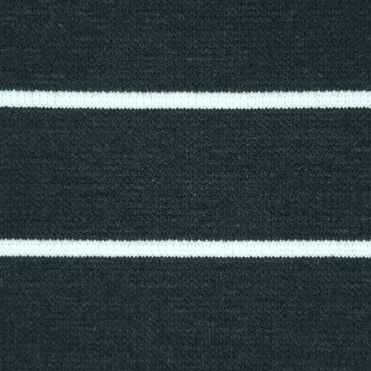 31mm Stripe T/C Spandex Knit Fabric-Black