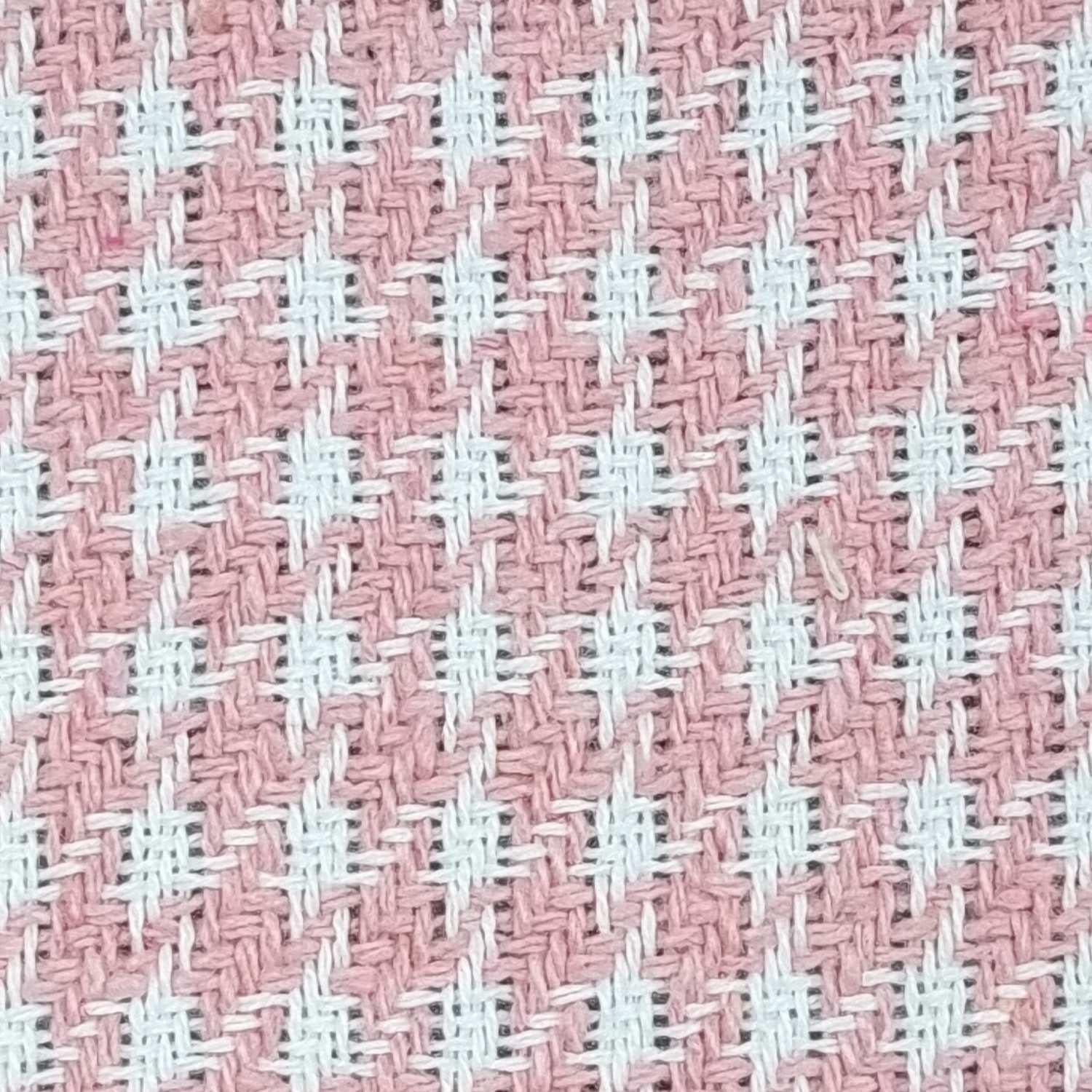 Houndstooth Polyester Woven Fabric - FAB 1408 - 2.Pink