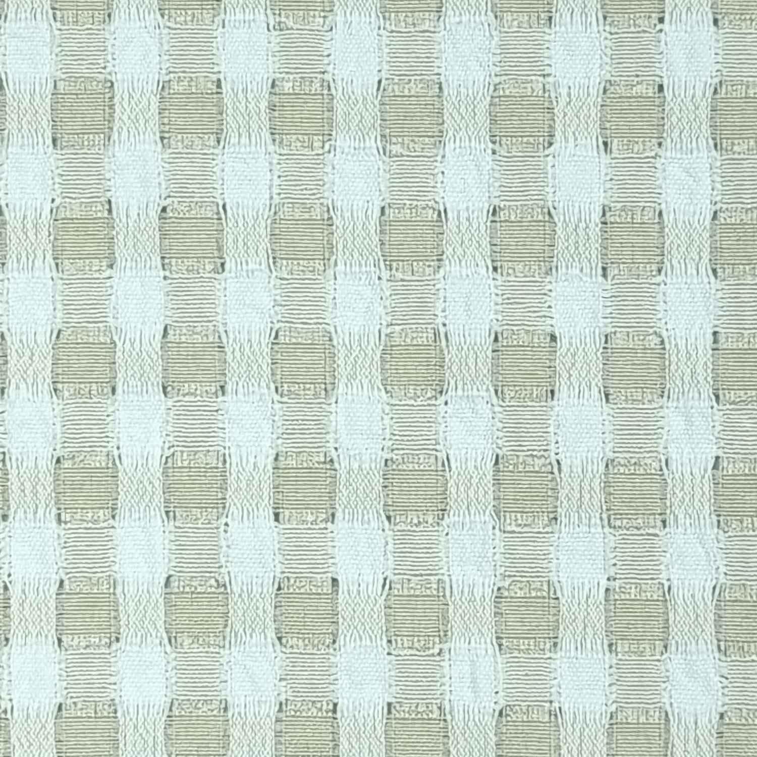 Gingham Rugs Polyester Spandex Woven Fabric - FAB 1416 - 2.Beige