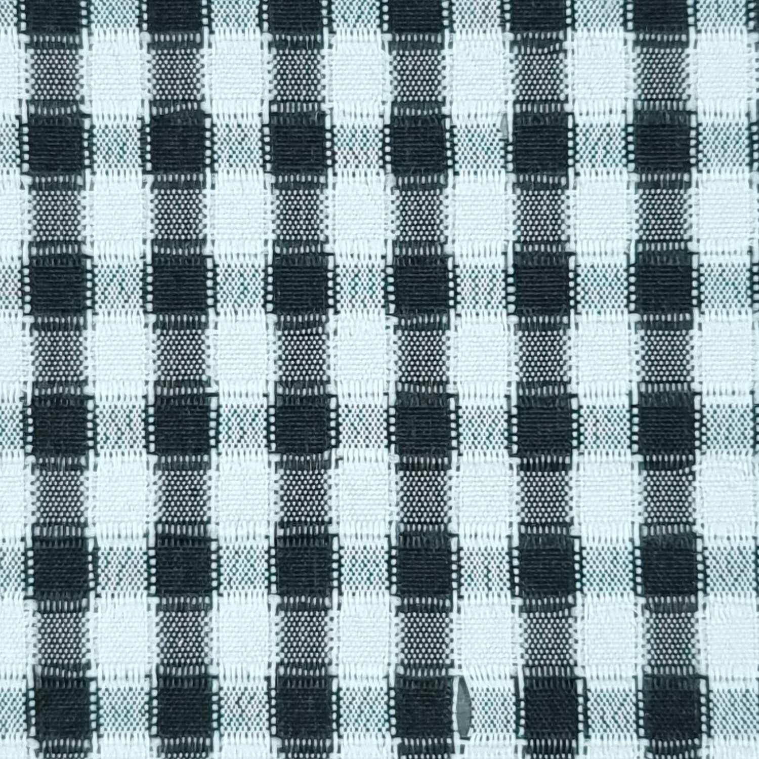 Gingham Rugs Polyester Spandex Woven Fabric - FAB 1416 - 8.Black