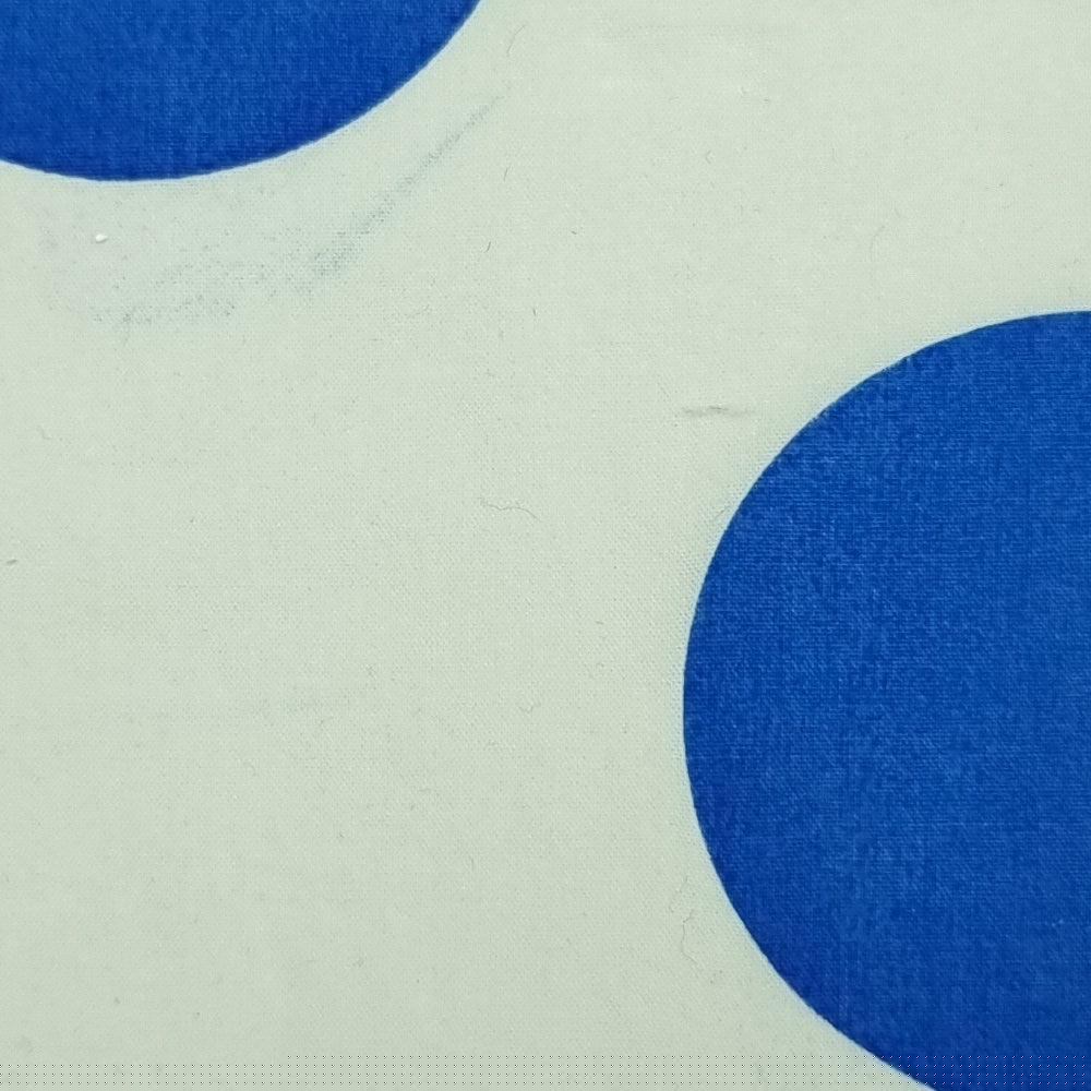 1.Beige/Blue-2.Green/Red-3.Pink/Violet-4.Blue/Green-5.White/Green - 50mm Dots Enzyme Cotton Woven Fabric - FAB 1420