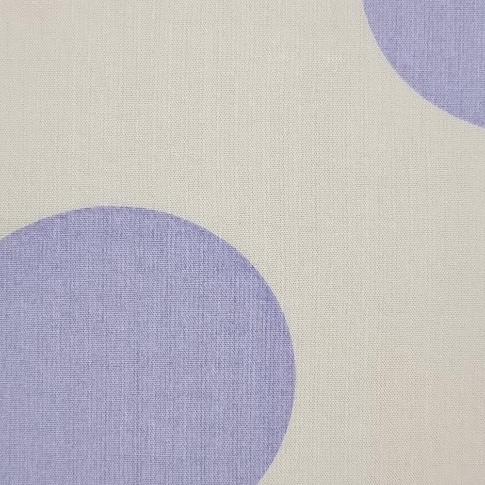 1.Beige/Blue-2.Green/Red-3.Pink/Violet-4.Blue/Green-5.White/Green - 50mm Dots Enzyme Cotton Woven Fabric - FAB 1420