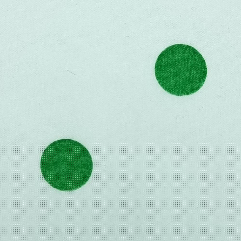 1.White/Green-2.White/Black-3.Beige/Blue-4.Mint/Green-5.Yellow/Green - 12mm Dots Enzyme Cotton Woven Fabric - FAB 1422