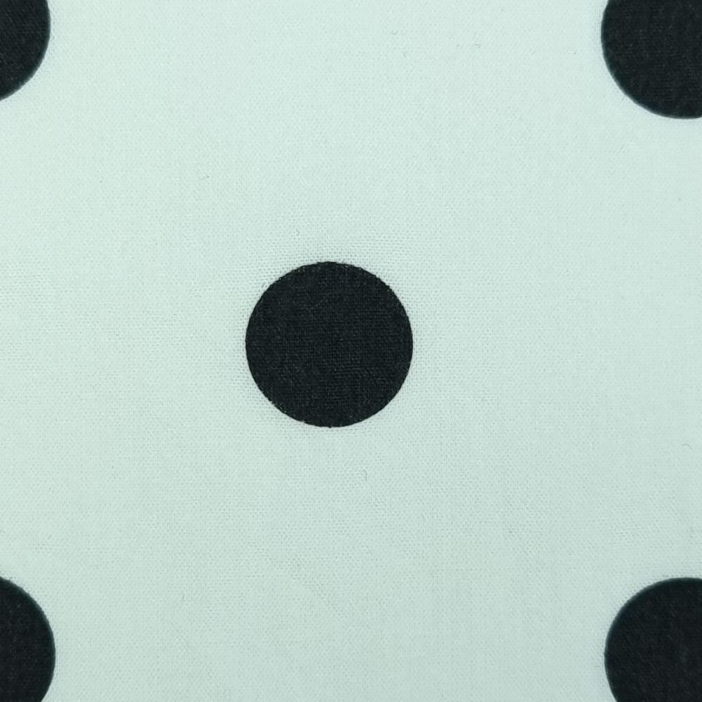 1.White/Green-2.White/Black-3.Beige/Blue-4.Mint/Green-5.Yellow/Green - 12mm Dots Enzyme Cotton Woven Fabric - FAB 1422