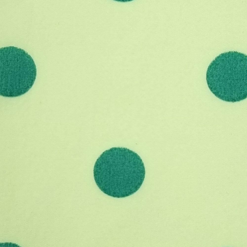 1.White/Green-2.White/Black-3.Beige/Blue-4.Mint/Green-5.Yellow/Green - 12mm Dots Enzyme Cotton Woven Fabric - FAB 1422