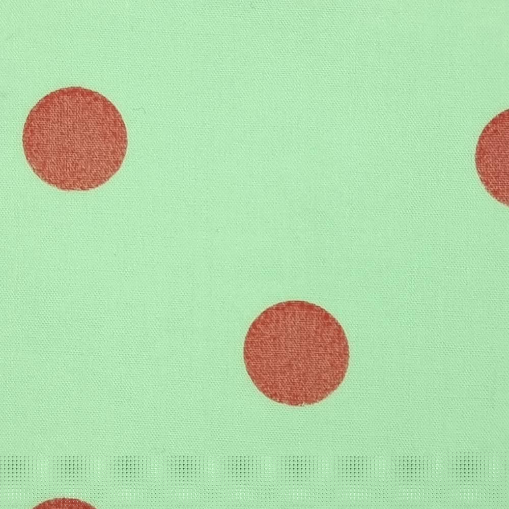 1.White/Green-2.White/Black-3.Beige/Blue-4.Mint/Green-5.Yellow/Green - 12mm Dots Enzyme Cotton Woven Fabric - FAB 1422