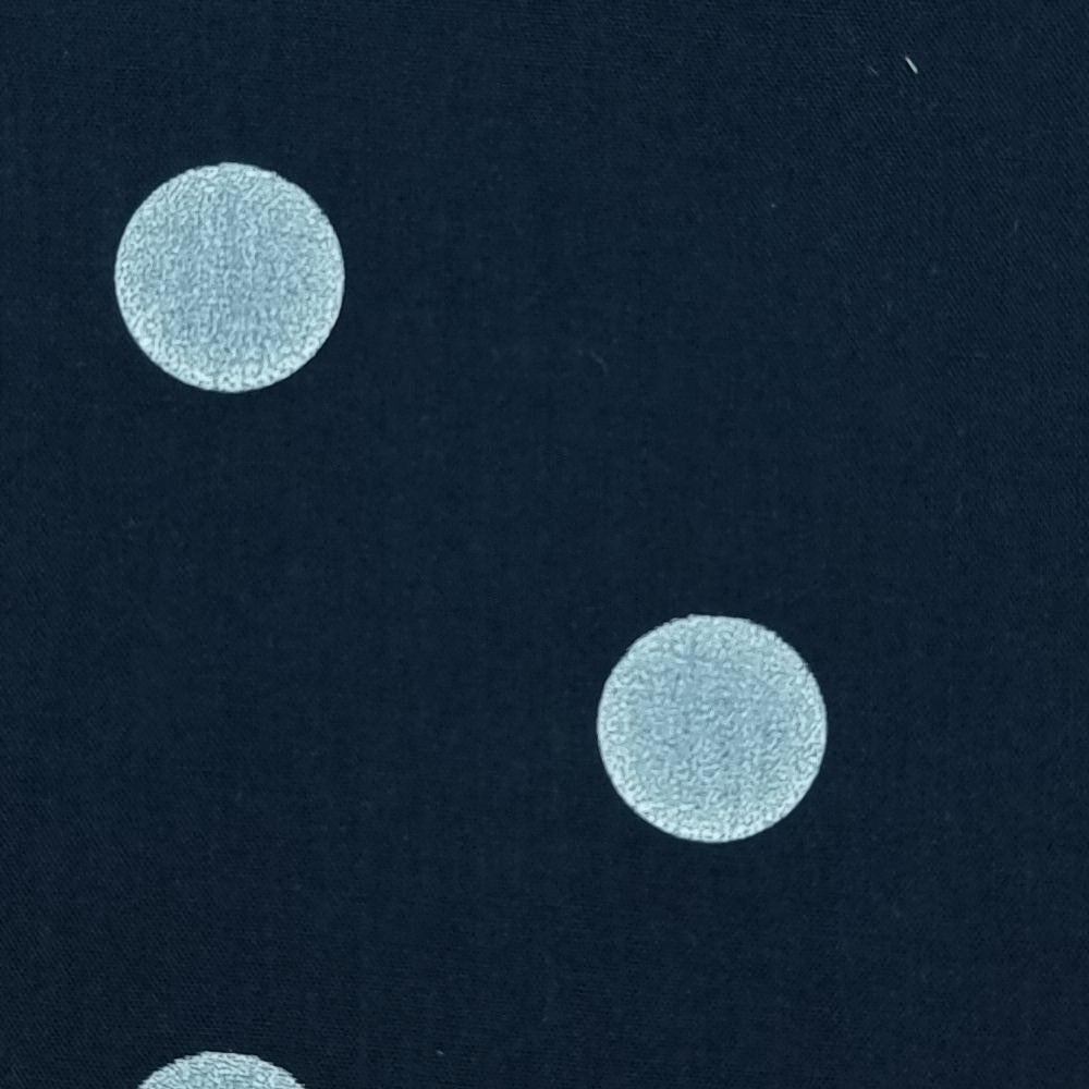 1.White/Green-2.White/Black-3.Beige/Blue-4.Mint/Green-5.Yellow/Green - 12mm Dots Enzyme Cotton Woven Fabric - FAB 1422